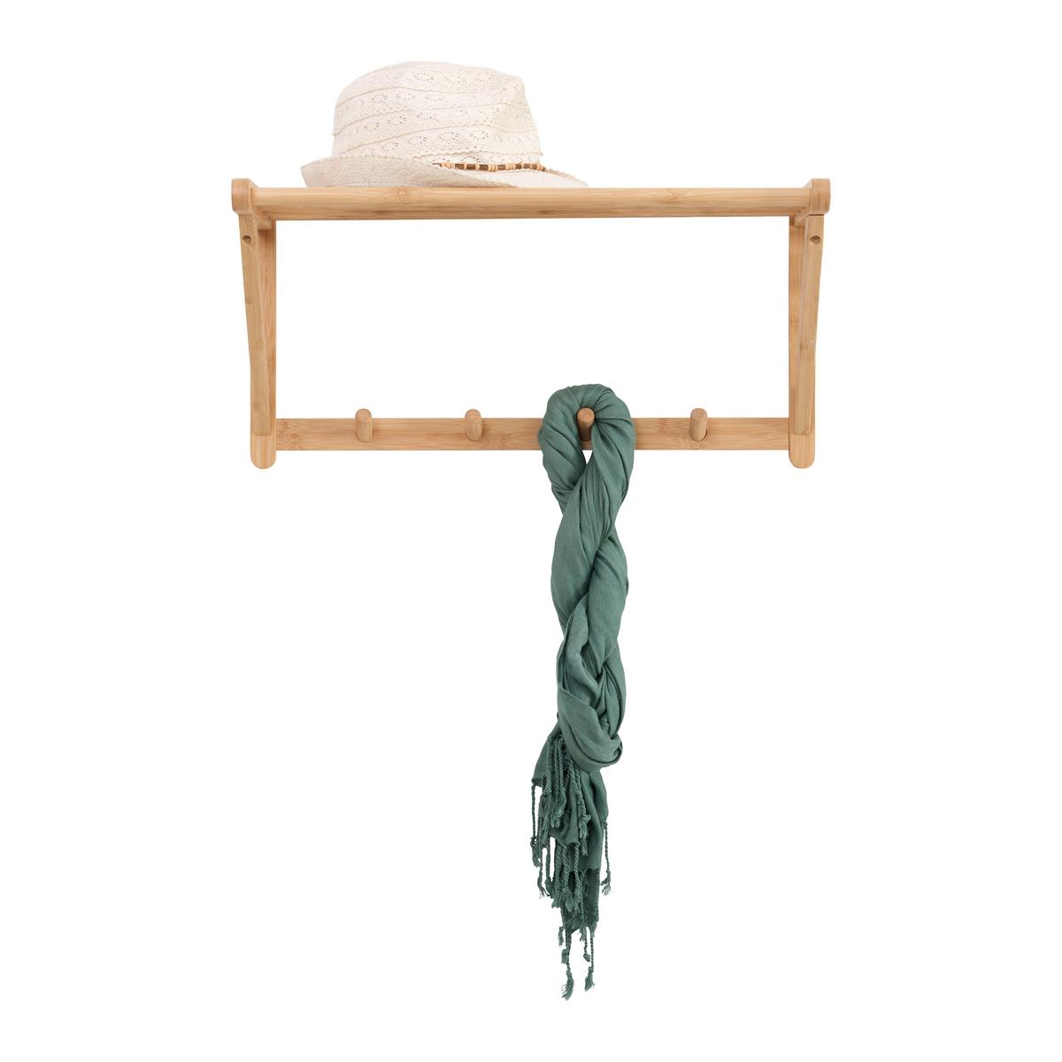 Cuier cu montare pe perete BONNIE - culoare natur, Konventionell, lemn (51/25/28cm) - Best Price