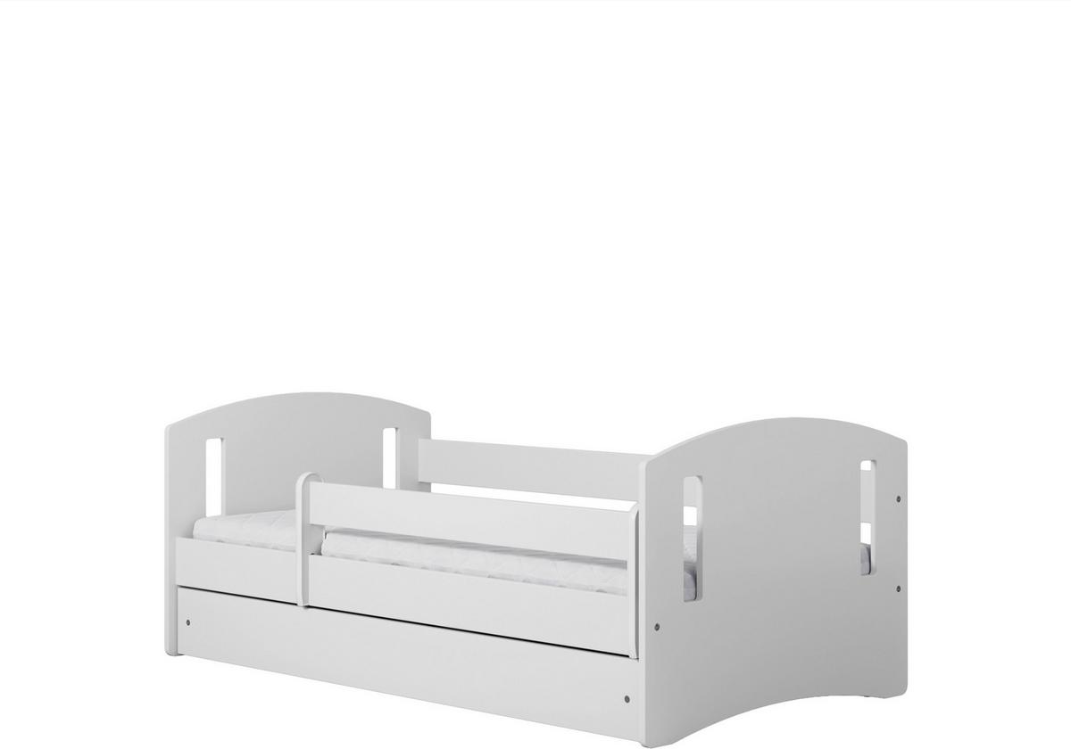 Otroška Postelja Classic 2, Bela, 80x180cm - bela/barve breze, Moderno, tekstil/leseni material (80/180cm) - MID.YOU