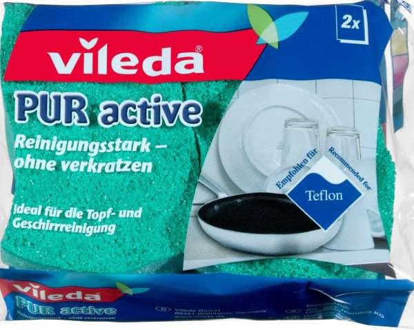 Mosogatószivacs Pur Active F10004 Vileda - zöld, Konventionell, textil - Vileda