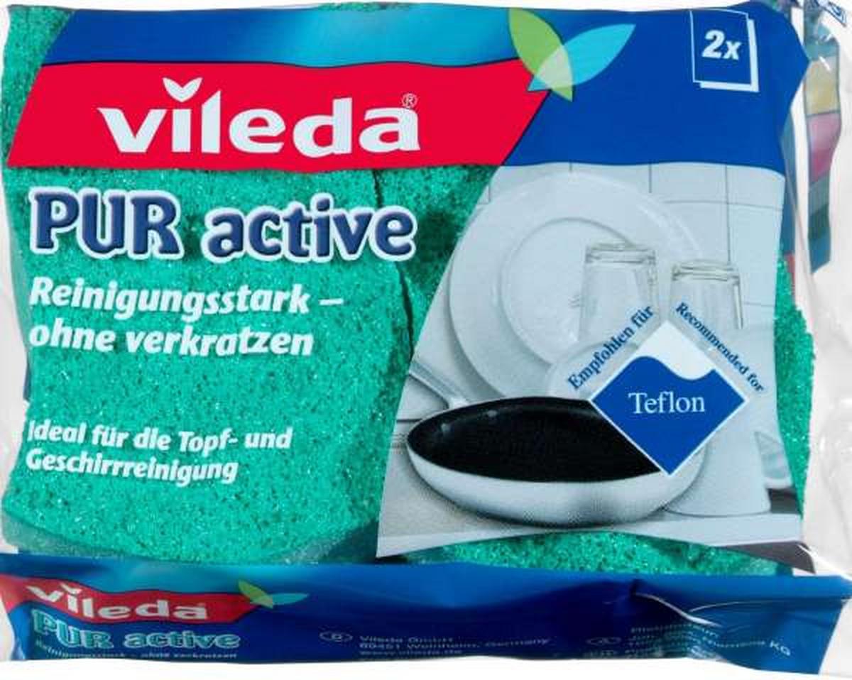 Mosogatószivacs Pur Active F10004 Vileda - zöld, Konventionell, textil - Vileda