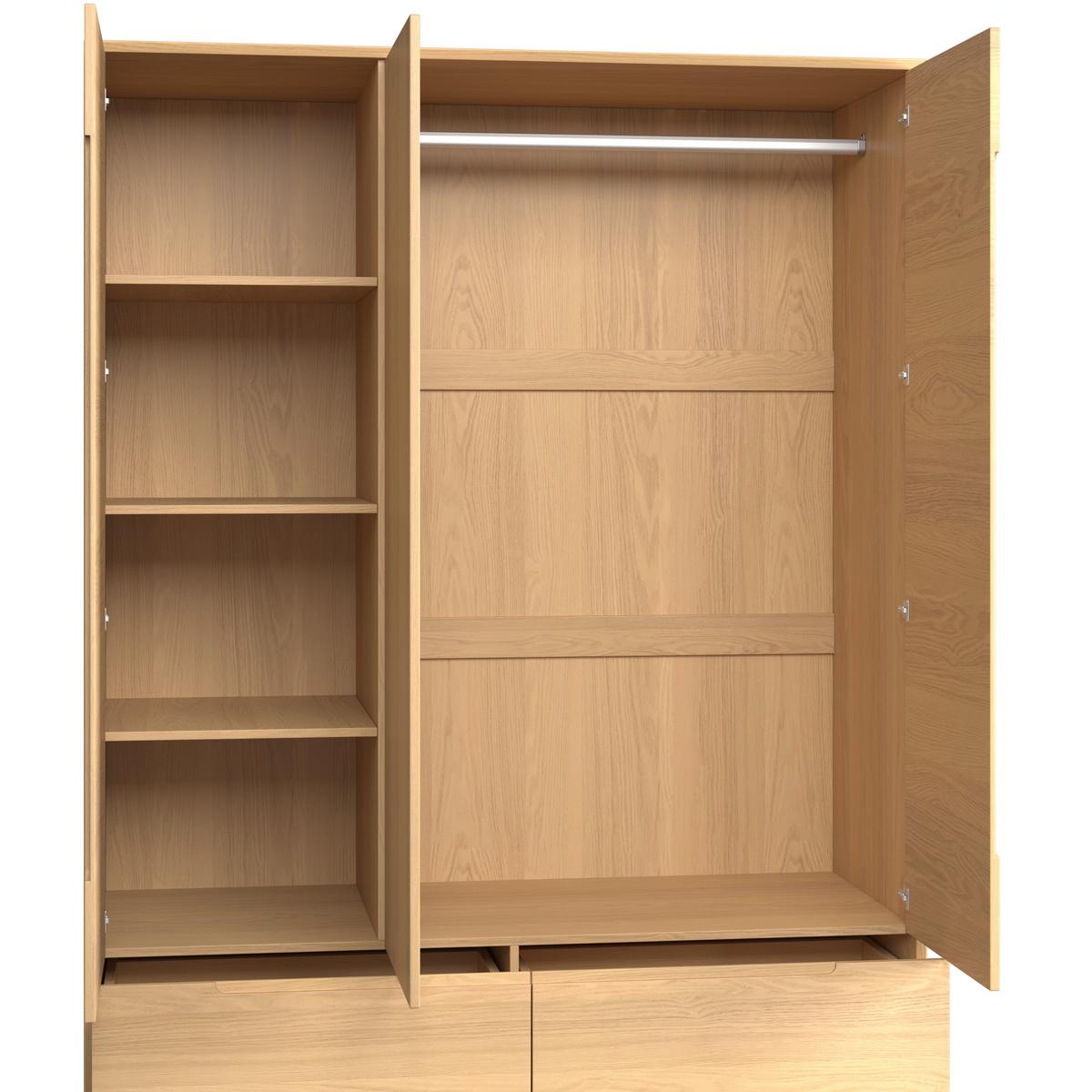 Drehtürenschrank Marlo Eichefarben ca. 148x223x60 cm - Eichefarben, MODERN, Holz/Holzwerkstoff (148/223/60cm) - Bessagi Home