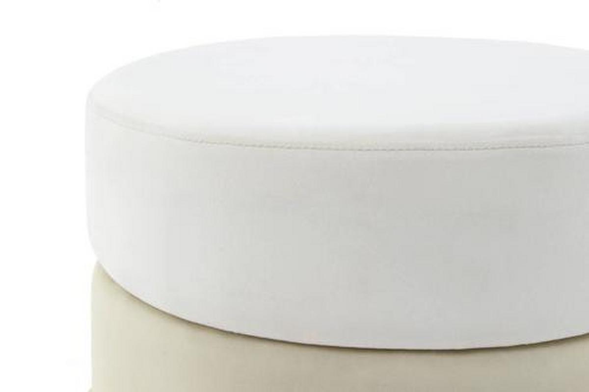 Hocker 7pjlj-Cre - Goldfarben/Creme, Basics, Holzwerkstoff/Textil (48,5/46/48,5cm) - Kayoom