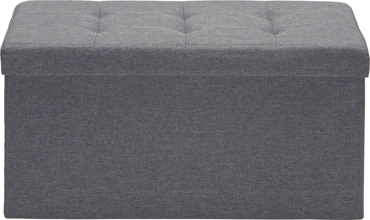 PUF Z FUNKCJĄ SCHOWKA LUPO - antracytowy, Design, materiał drewnopochodny/tkanina (76/38/38cm) - Carryhome