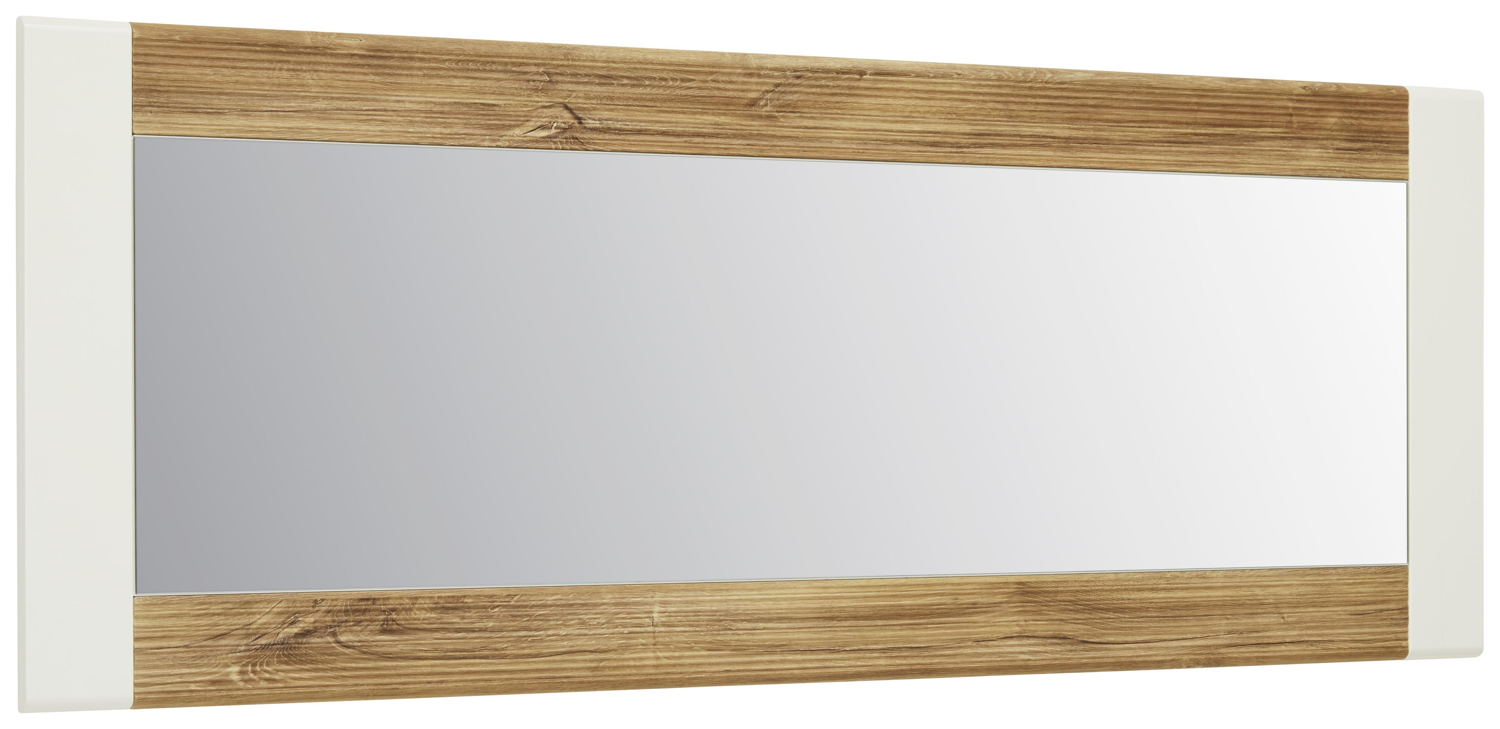 Ogledalo Zidno Leonardo - bijela/boje hrasta, Modern, staklo/drvni materijal (60/160/2cm) - Modern Living