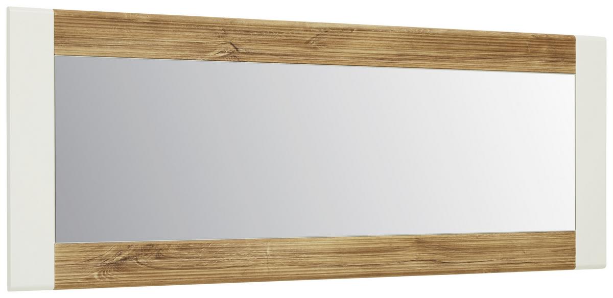 Wandspiegel in Weiss Hochglanz - Weiss/Eichefarben, Modern, Glas/Holzwerkstoff (60/160/2cm) - Mömax