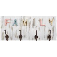 Zidni Čiviluk Family 17 - višebojna, Romantično / Seoski, drvo (70/30/11cm) - Modern Living