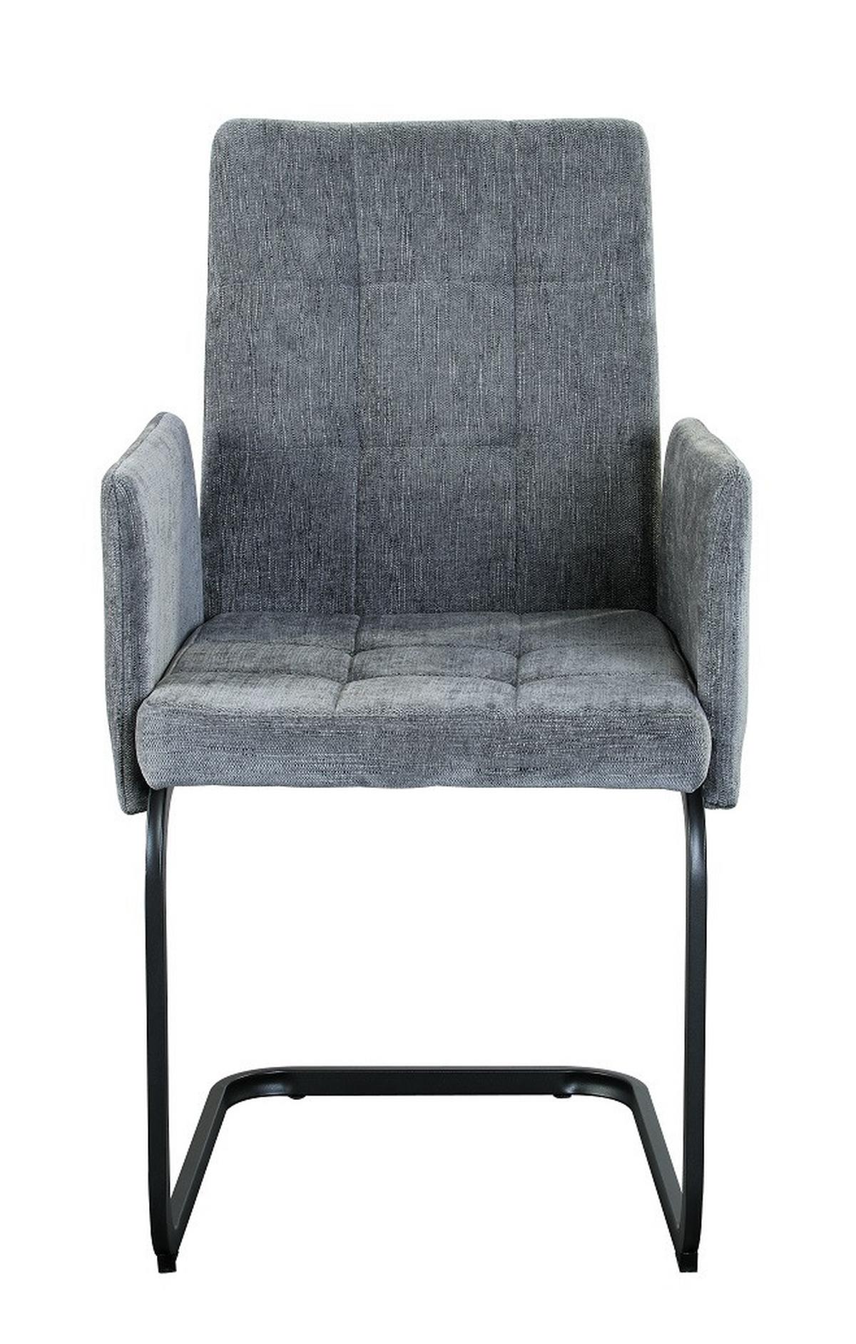 KRZESŁO Z PODŁOKIETNIKAMI BORDAL - jasnoszary/czarny, Modern, metal/tkanina (52/91/59,5cm) - MID.YOU