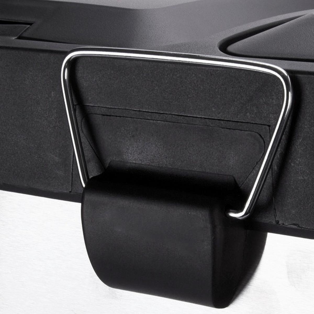 Treteimer 100352 - Silberfarben/Schwarz, Basics, Kunststoff/Metall (31/26,5/39,5cm)
