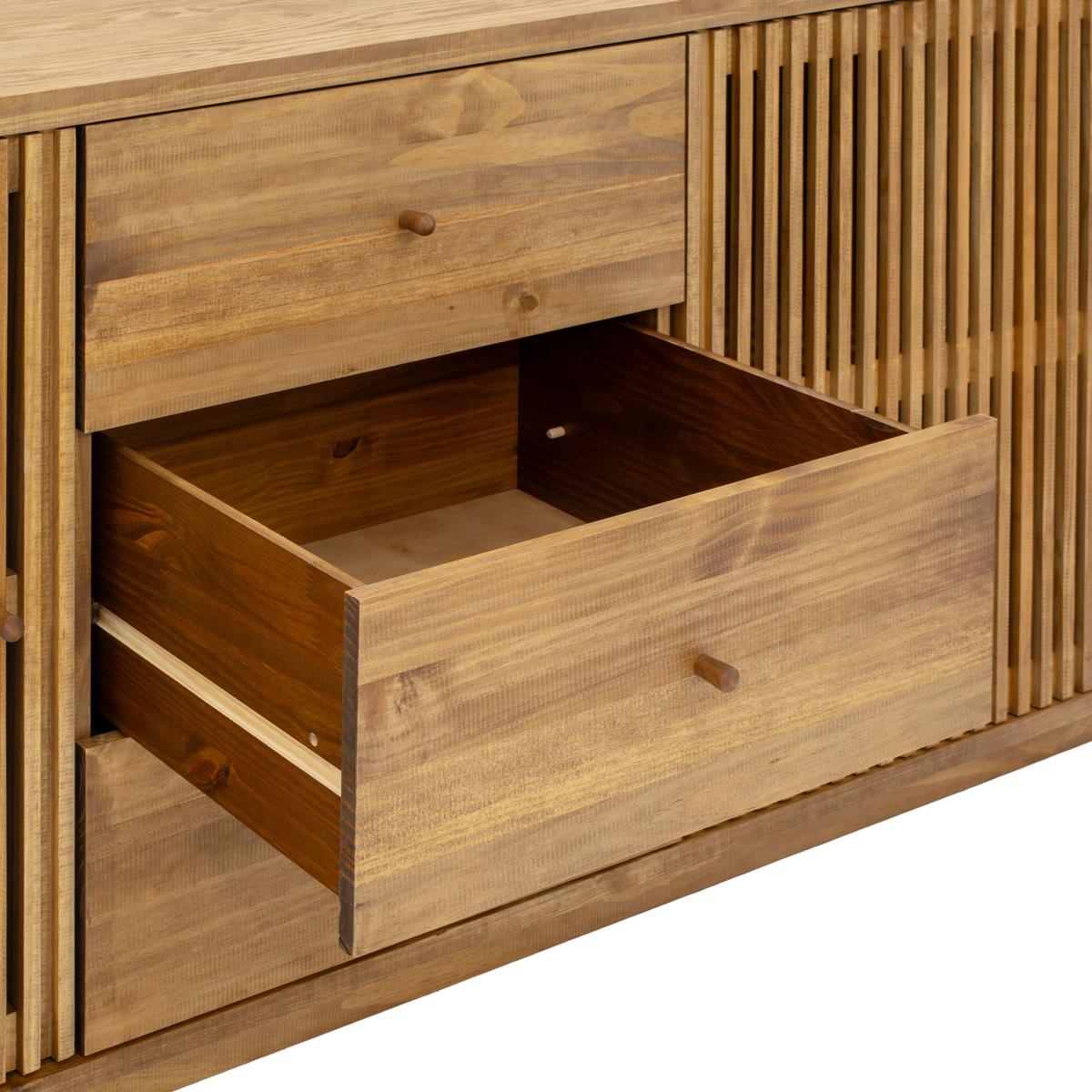 KOMODA SZEROKA EQUATORIA - kolor dębowy, Modern, materiał drewnopochodny/drewno (182/84/50cm) - MID.YOU