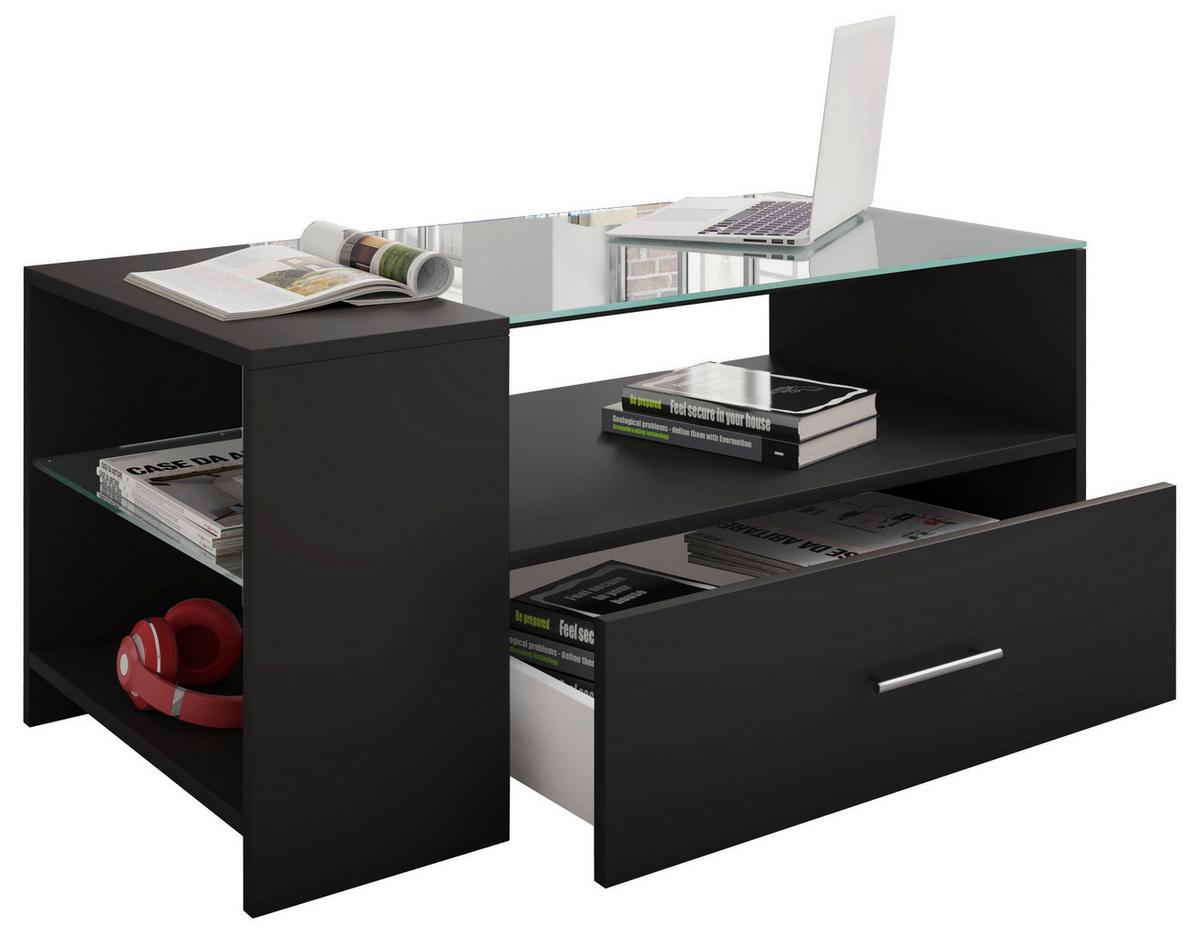 Klubska Miza Tindala, Črna - črna, Basics, steklo/leseni material (50/100/45cm) - MID.YOU