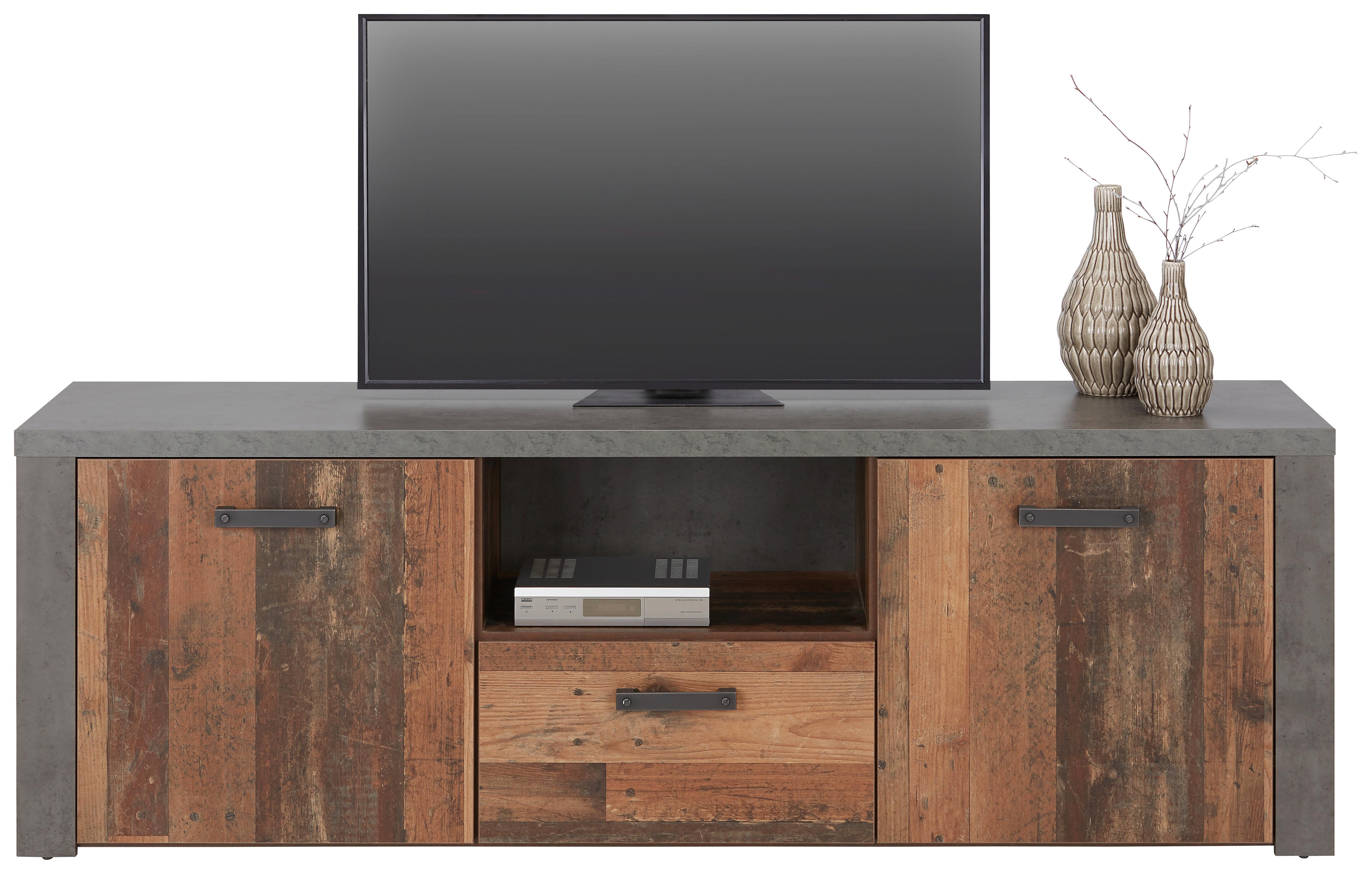 Lowboard in Dunkelbraun - Dunkelgrau/Dunkelbraun, MODERN, Holzwerkstoff/Kunststoff (181/61/41cm) - Modern Living