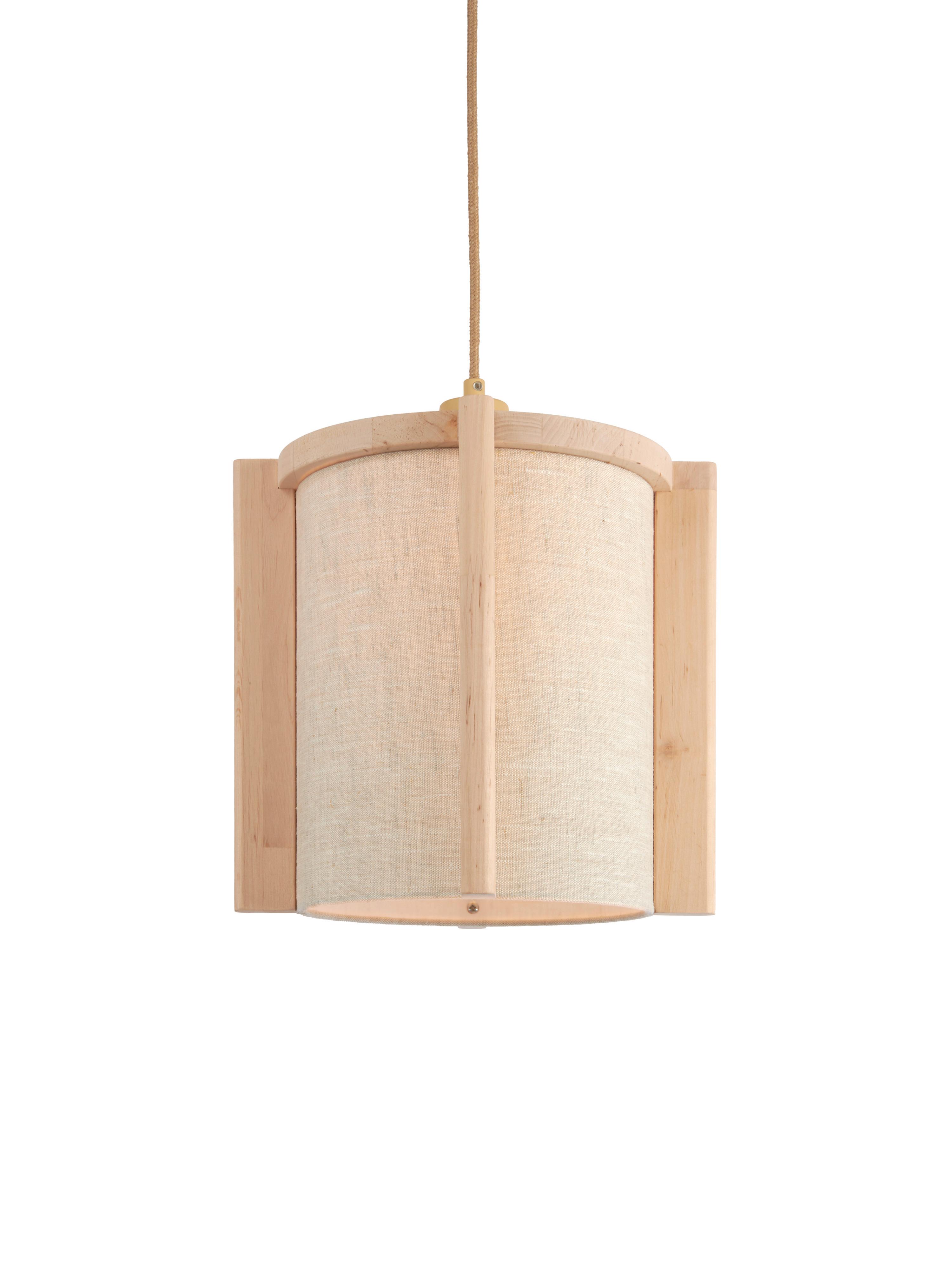 Viseča Svetilka Corsica, Bež - bežrjava/barve jelše, Trend, tekstil/les (25cm) - Good & Mojo