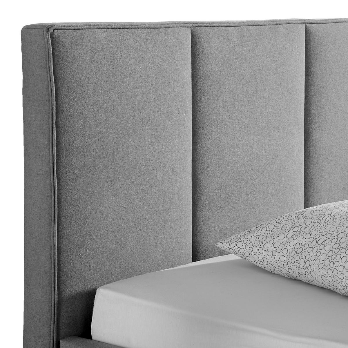 Polsterbett Avola Grau ca. 180x200 cm - Schwarz/Grau, MODERN, Holz/Textil (180/200cm) - Livetastic