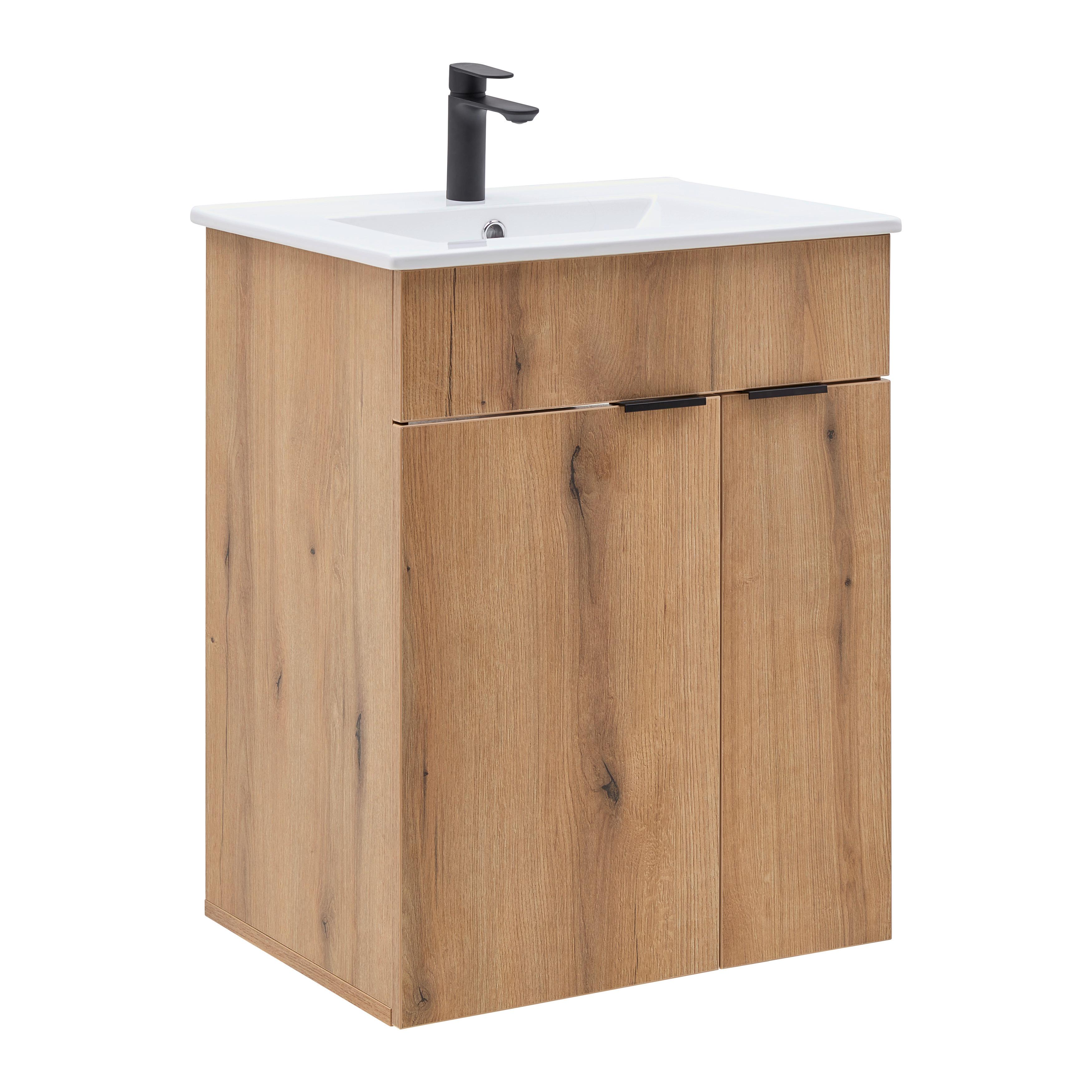 Umivalniška Enota Z Umivalnikom Napoli - črna/bela, Moderno, kovina/leseni material (60/78/45cm) - Mömax