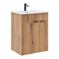 Waschtischkombi Napoli Evoke Eiche - Schwarz/Weiß, MODERN, Keramik/Holzwerkstoff (60/78/45cm) - Mömax