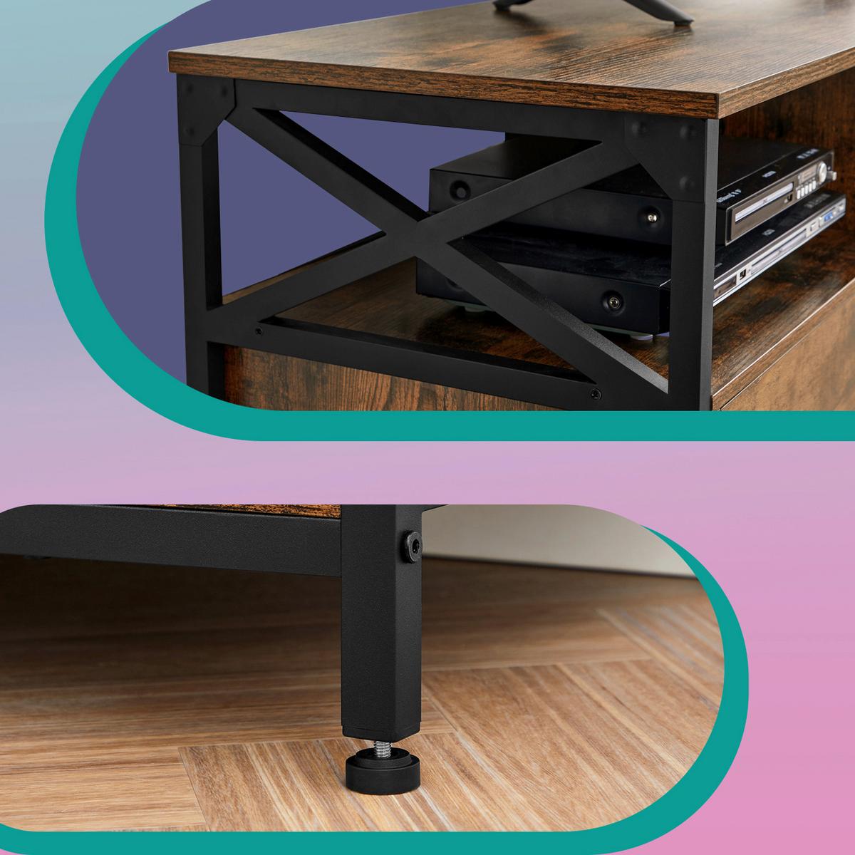 TV-Element in Schwarz, Dunkelbraun, eckig - Dunkelbraun/Schwarz, Trend, Holzwerkstoff (147/50/40cm) - MID.YOU