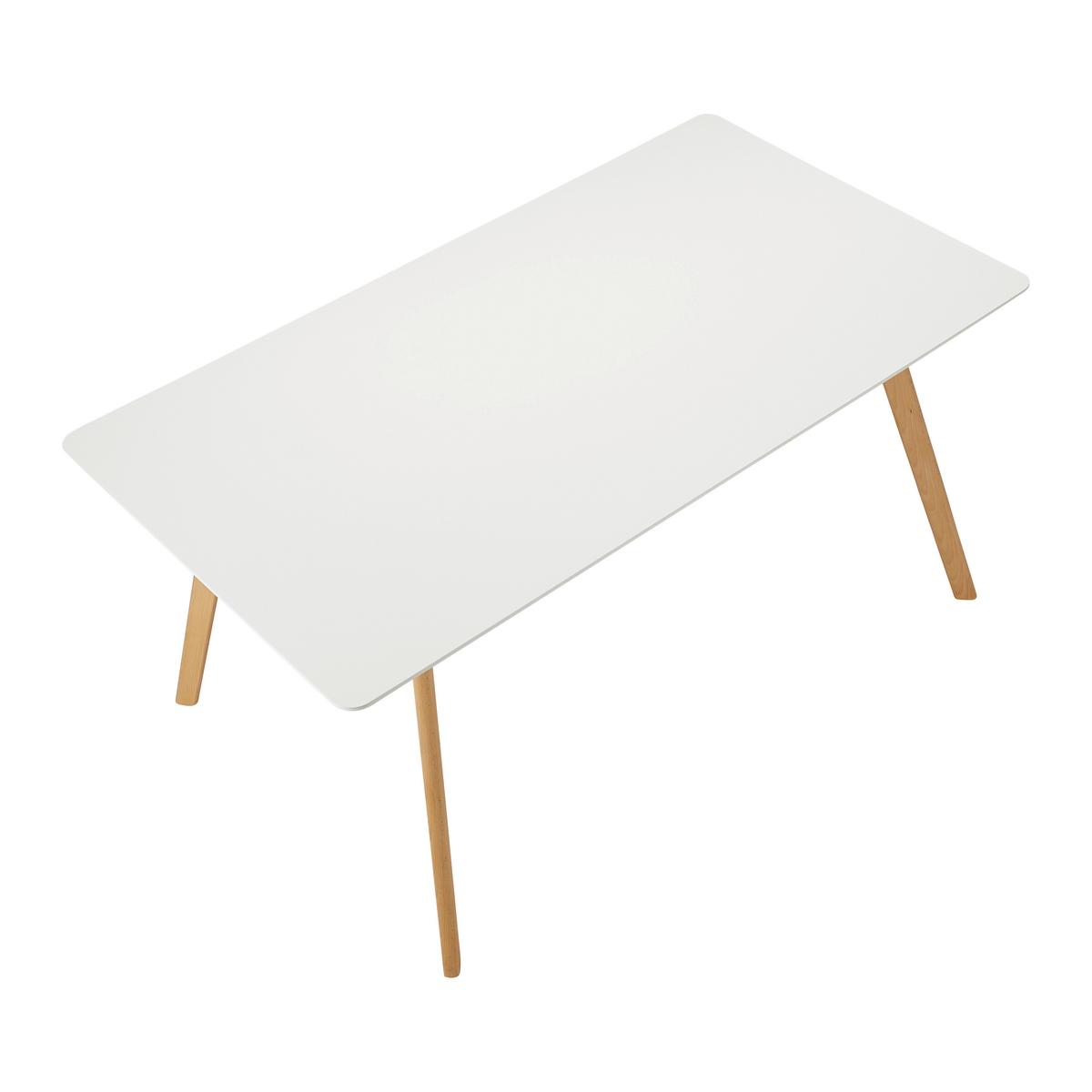 Esstisch Frieda in Holz Buche massiv ca. 160x75 cm - Buchefarben/Weiß, MODERN, Holz/Holzwerkstoff (160/90/75cm) - Bessagi Home