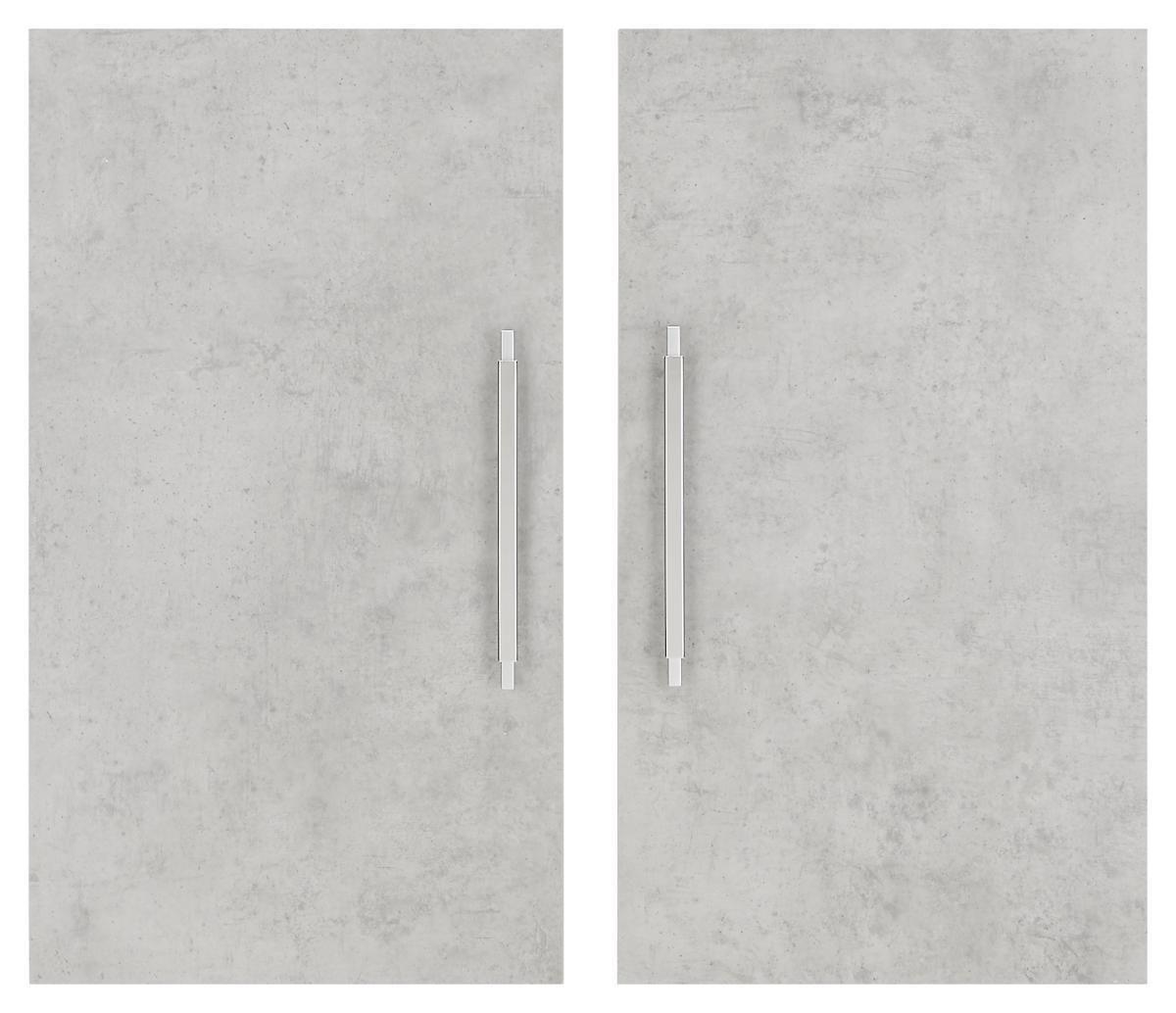 Türenset Weiss/Grau - Alufarben/Grau, Modern, Holzwerkstoff/Metall (75,6/67,4cm) - Mömax