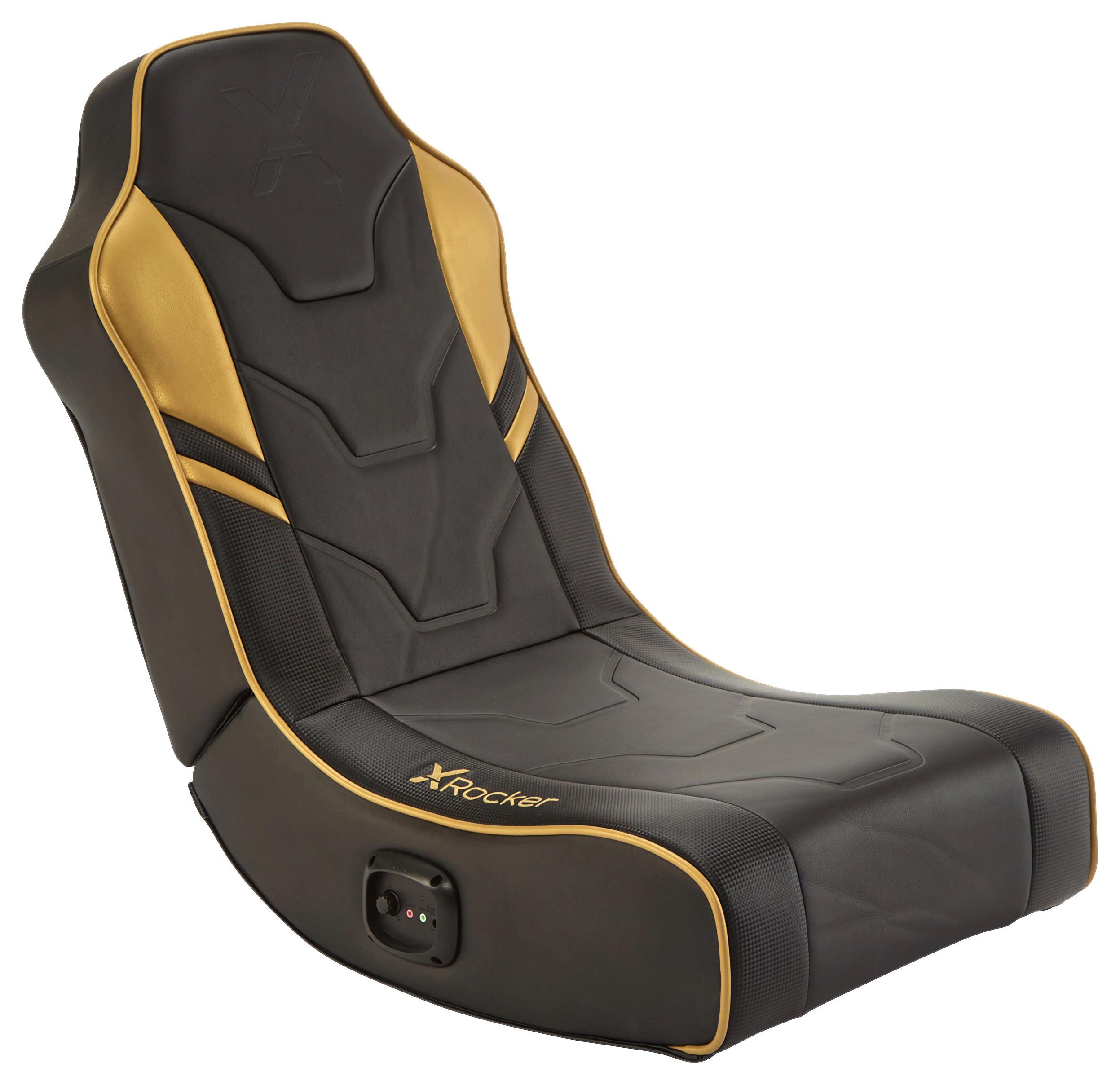 Gamingsessel Shadow 2.0 ca. 42x64x75 cm Gelb/Weiß/Schwarz - Goldfarben/Schwarz, MODERN, Textil (42/64/75cm) - X Rocker