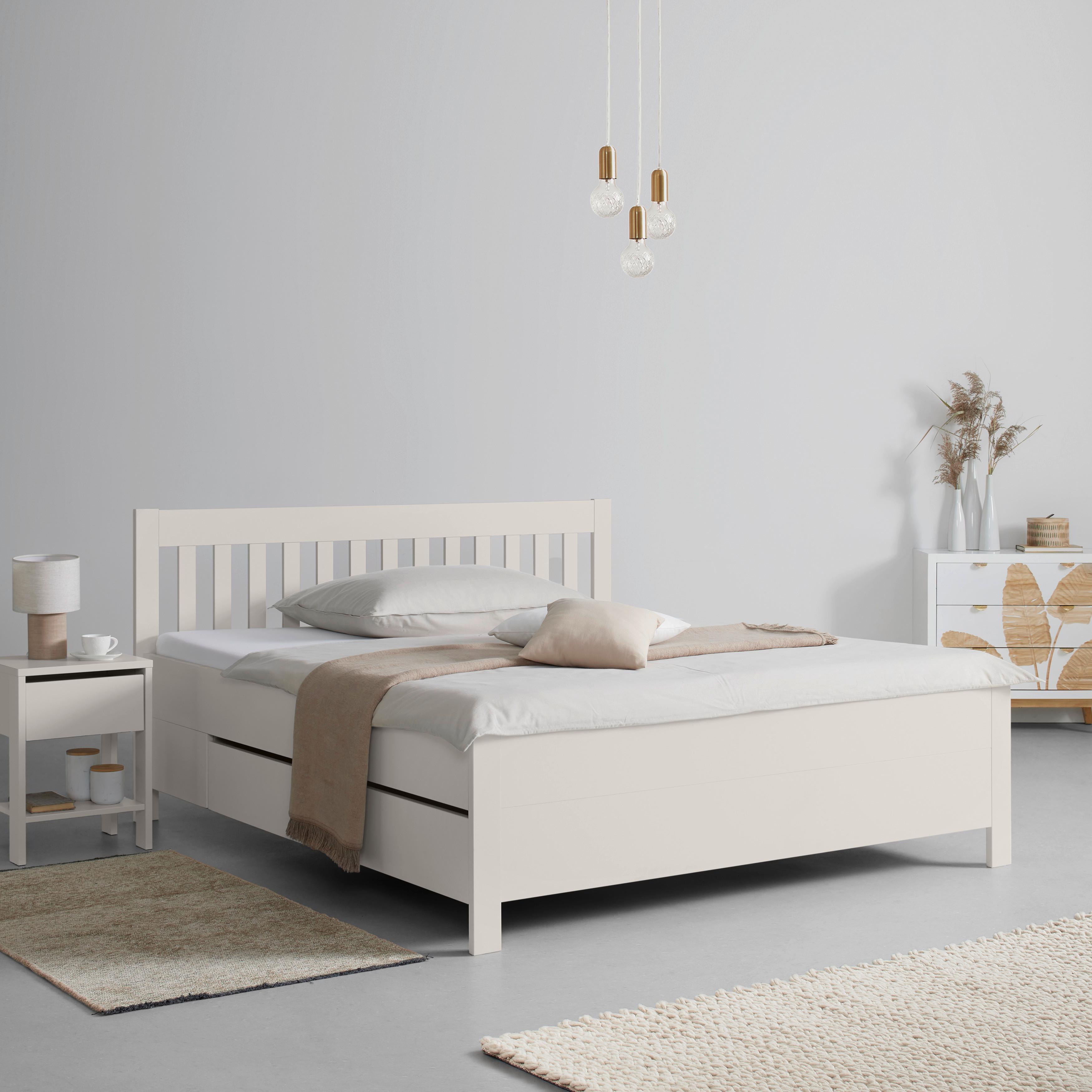 SÄNG MED FÖRVARING NIZZA - kashmir, Romantik / Lanthus, trä (160/200cm) - Mömax