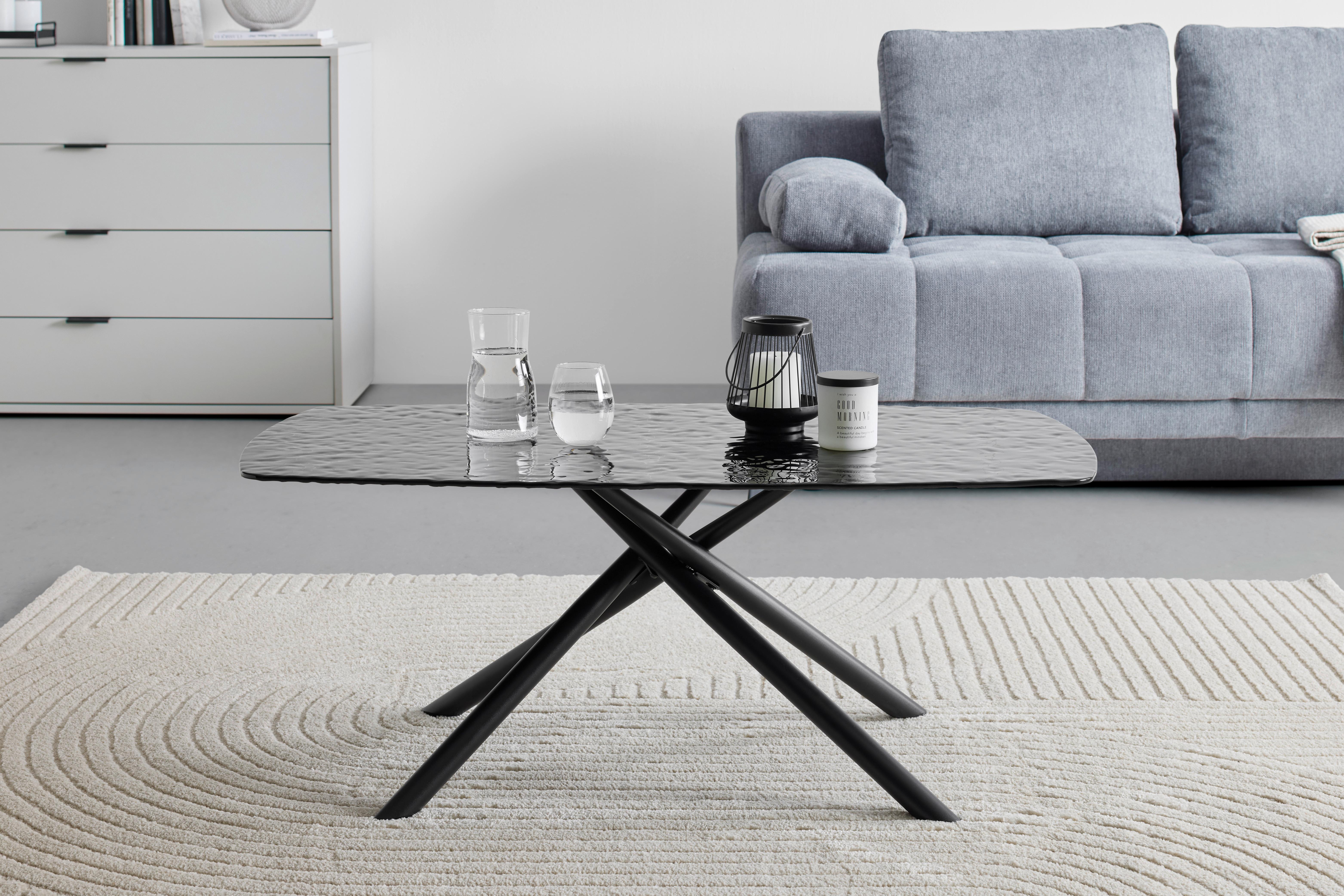 SOFFBORD BLACKY - svart, Modern, metall/glas (110/60/45cm) - Mömax