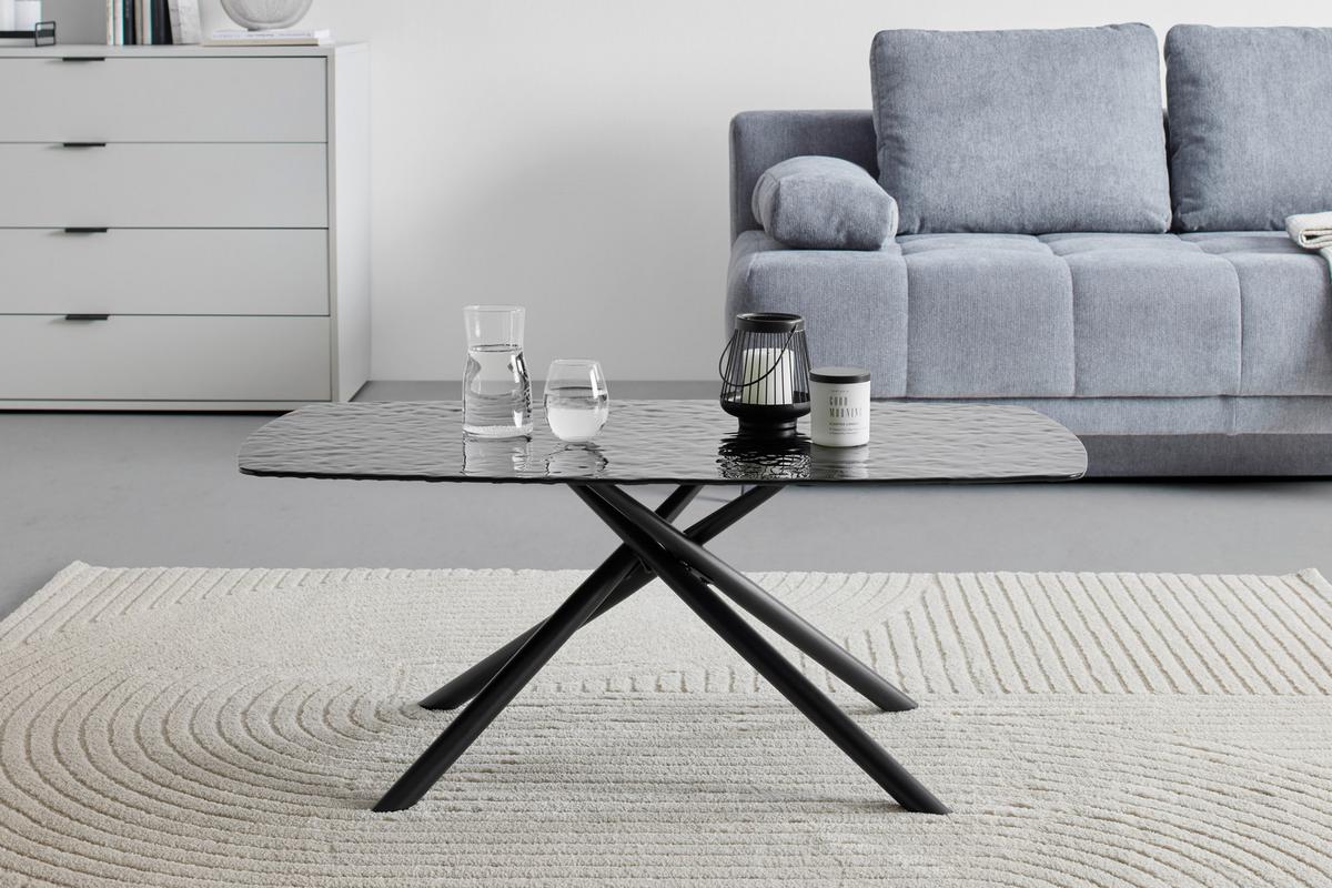 Couchtisch Blacky Schwarz - Schwarz, MODERN, Glas/Metall (110/45/60cm) - Mömax