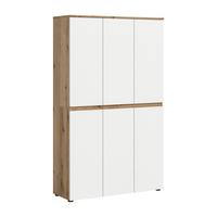Garderobenschrank Scarpa Weiß/Eiche - Eichefarben/Schwarz, Design, Holzwerkstoff/Kunststoff (105/175/37cm) - Livetastic