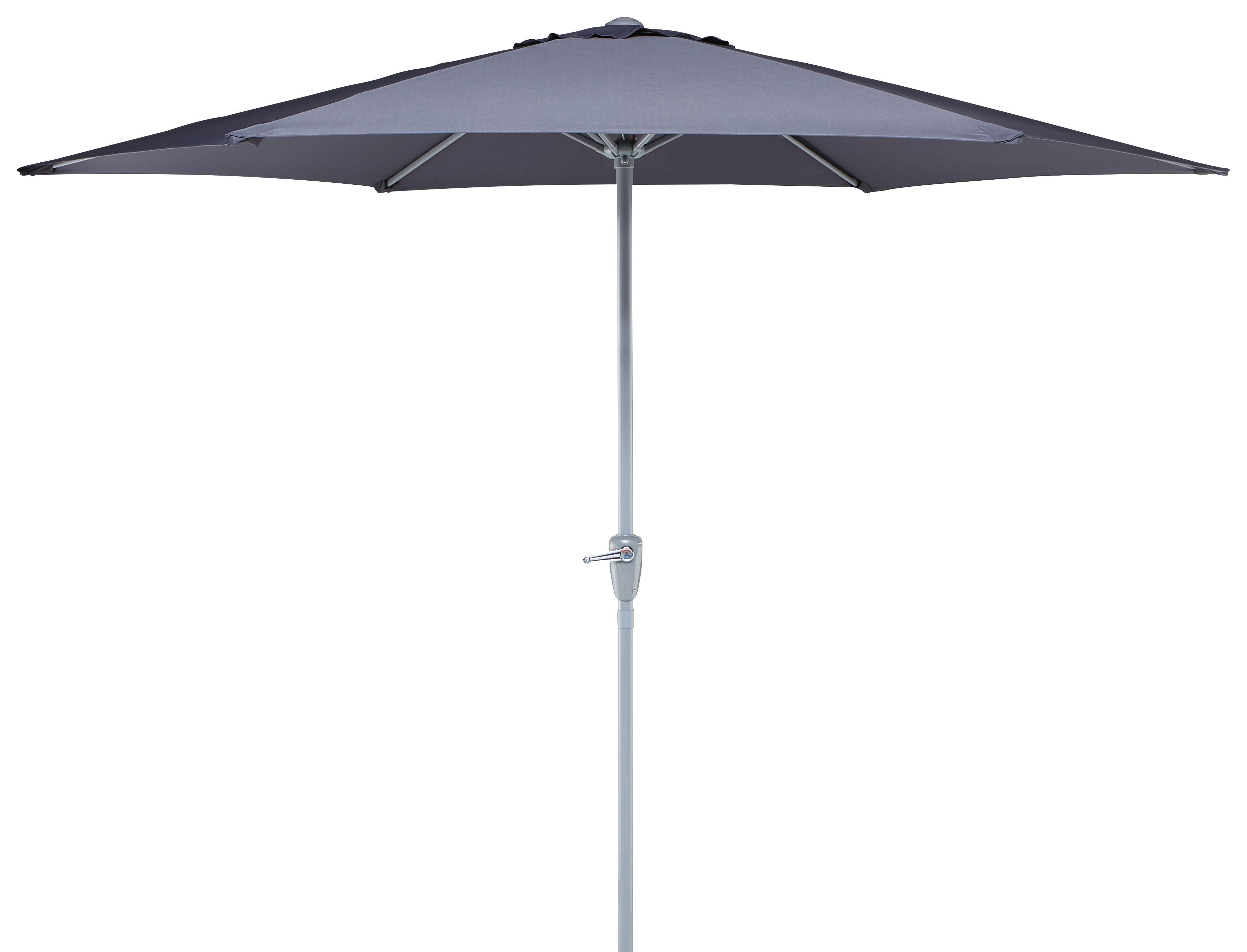Sonnenschirm Akane in Anthrazit - Anthrazit/Silberfarben, Kunststoff/Textil (270/245cm) - Mömax modern living