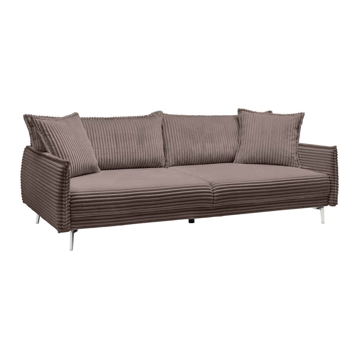 Mega Sofa Kiss - tamno smeđa/boje kroma, Moderno, drvo/metal (241/90/117cm) - Mömax