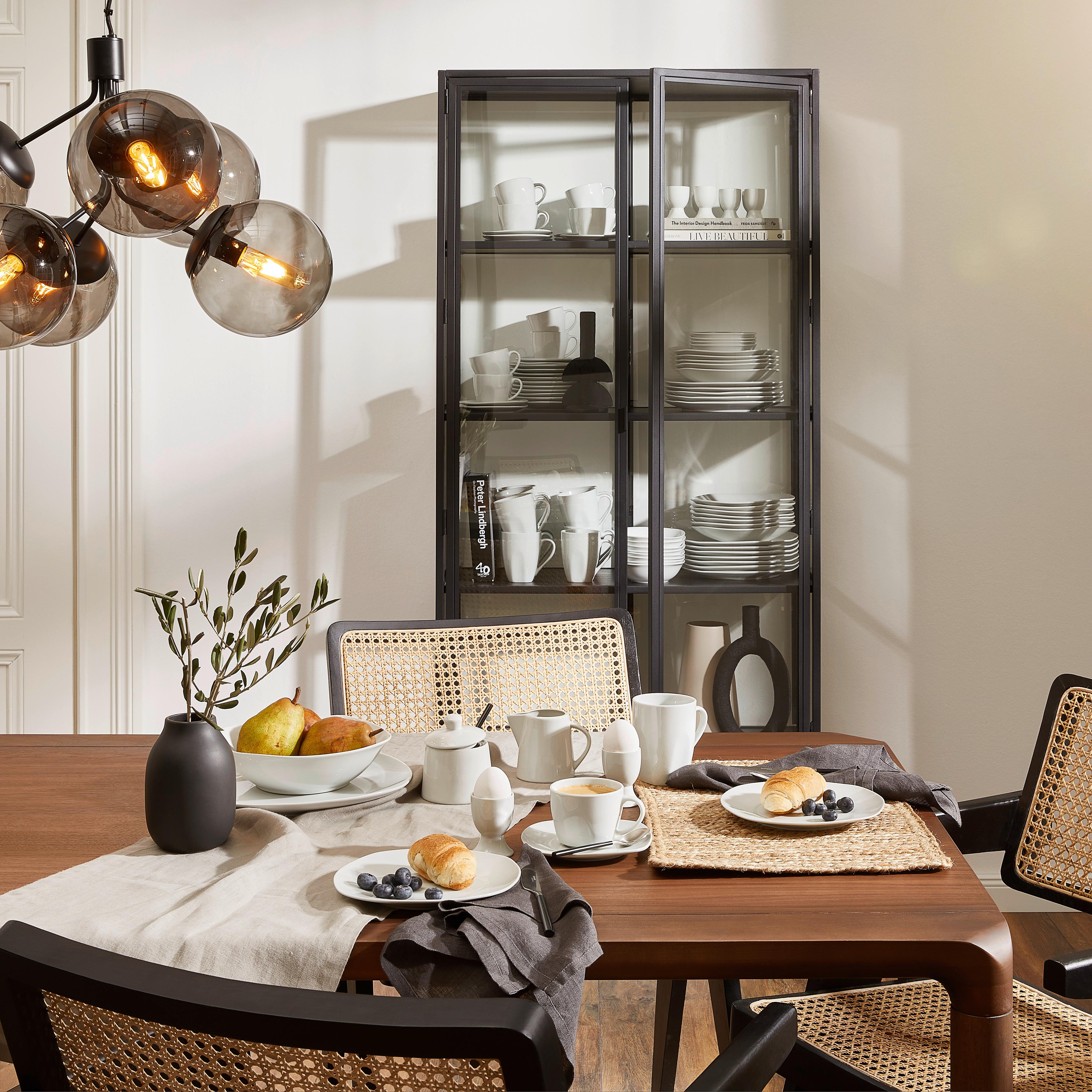 SERWIS OBIADOWO-ŚNIADANIOWY SQUARE II - biały, Trend, ceramika - Homeware