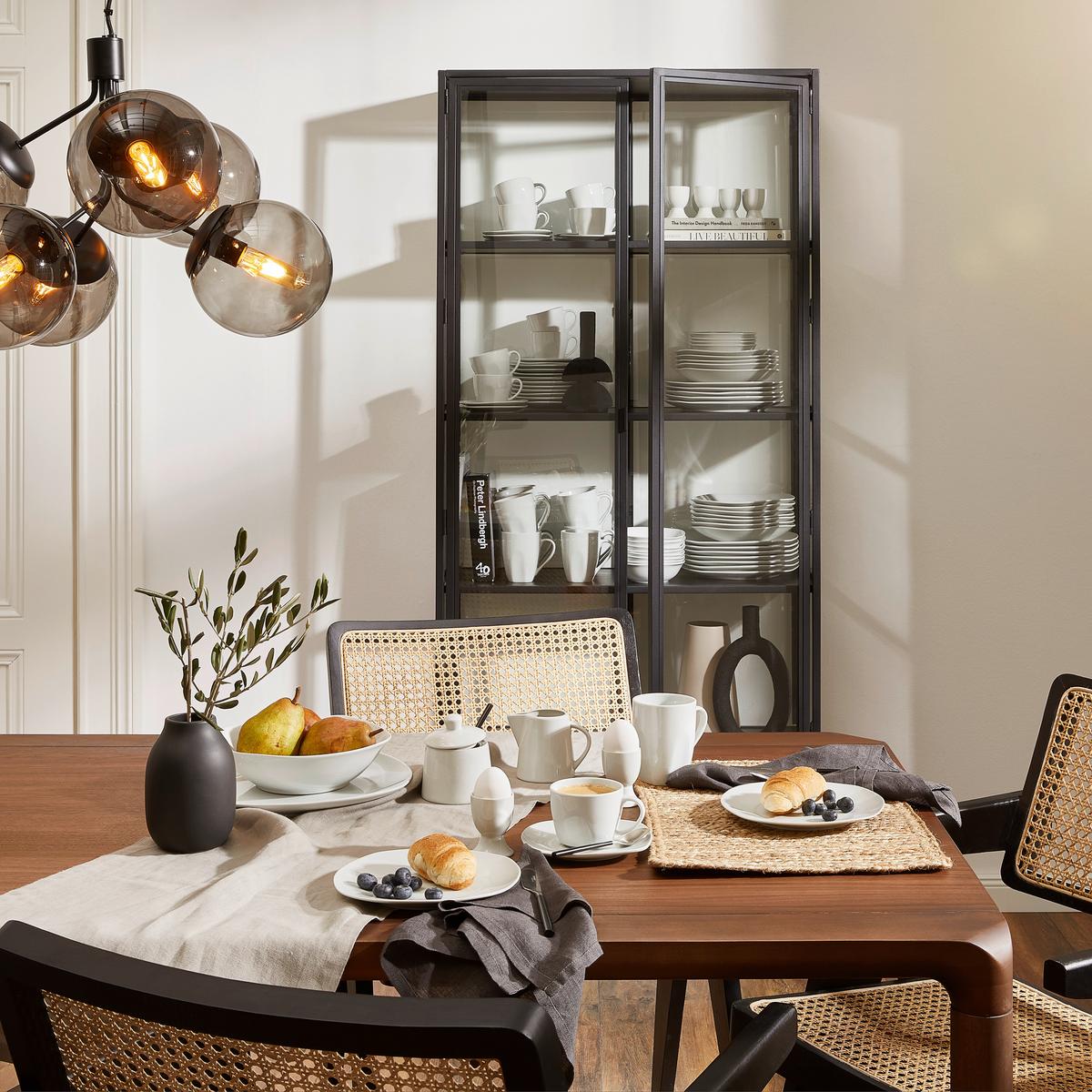 SERWIS OBIADOWO-ŚNIADANIOWY SQUARE II - biały, Trend, ceramika - Homeware