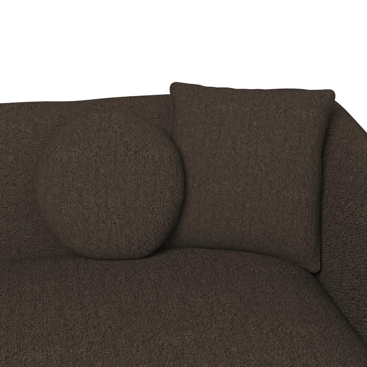 Wohnlandschaft Kira Chenille Braun - Schwarz/Braun, MODERN, Holz/Textil (410/71/108cm) - Bessagi Home