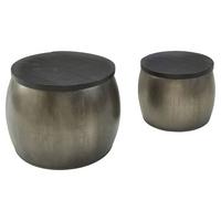 Set Klubskih Mizic Wohnling - srebrne barve, Moderno, kovina/les (55/55/45cm) - MID.YOU
