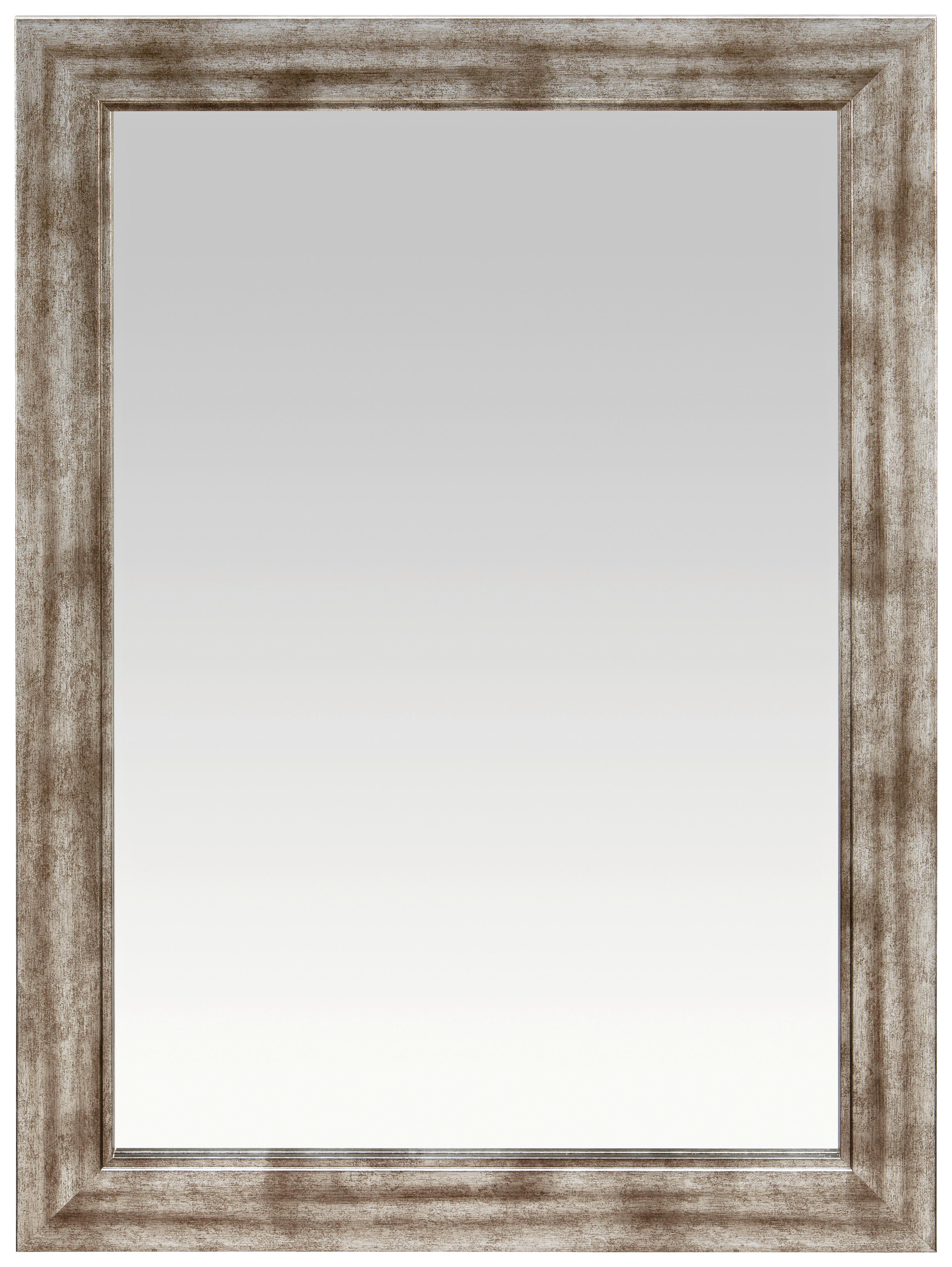 Ogledalo Zidno U Srebrnom Dekoru, 50x70cm - srebrne boje/boje nikla, Romantik / Landhaus, drvni materijal (50/70cm)