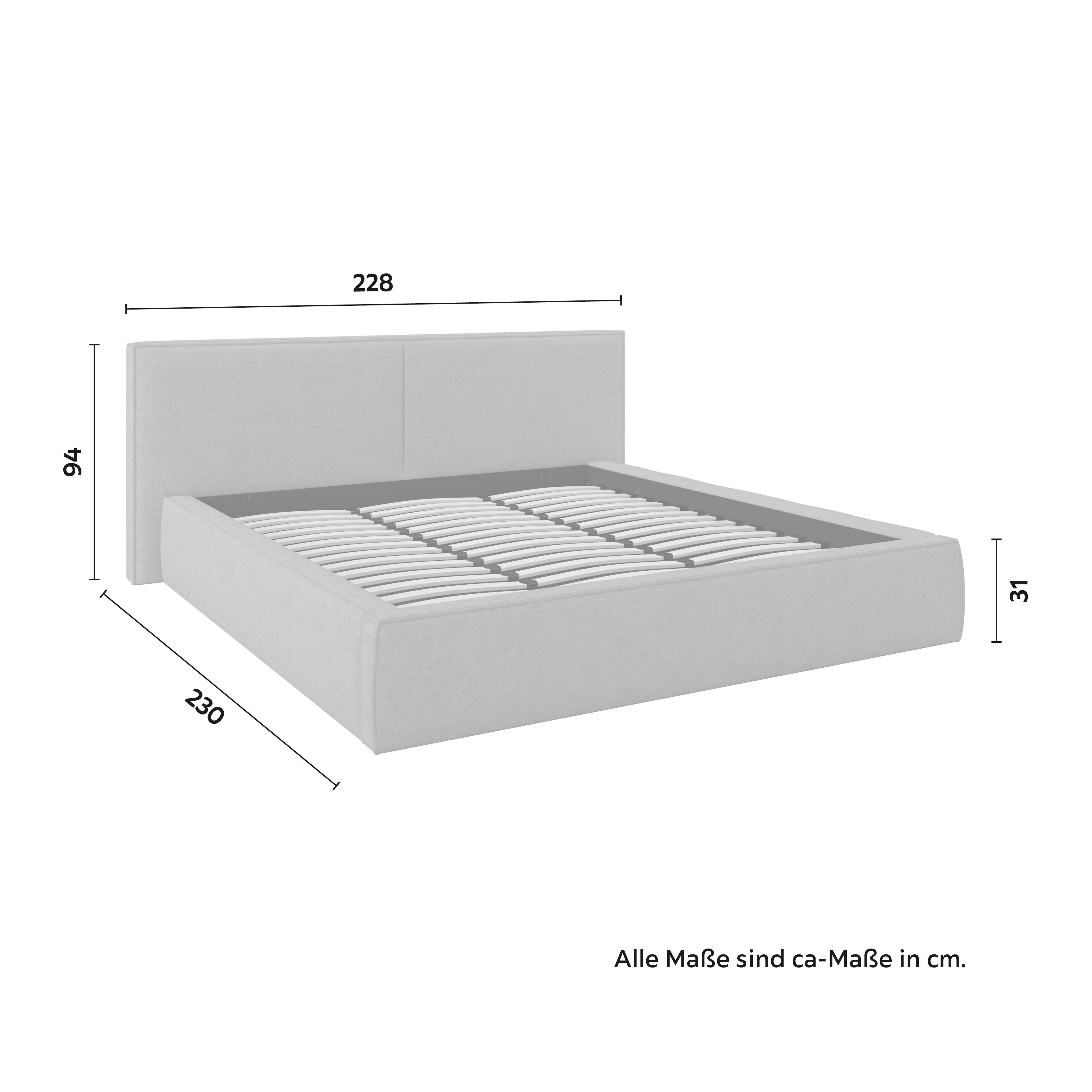 STOPPAD SÄNG SERENA - svart/grå, Modern, metall/trämaterial (180/200cm) - Bessagi Home