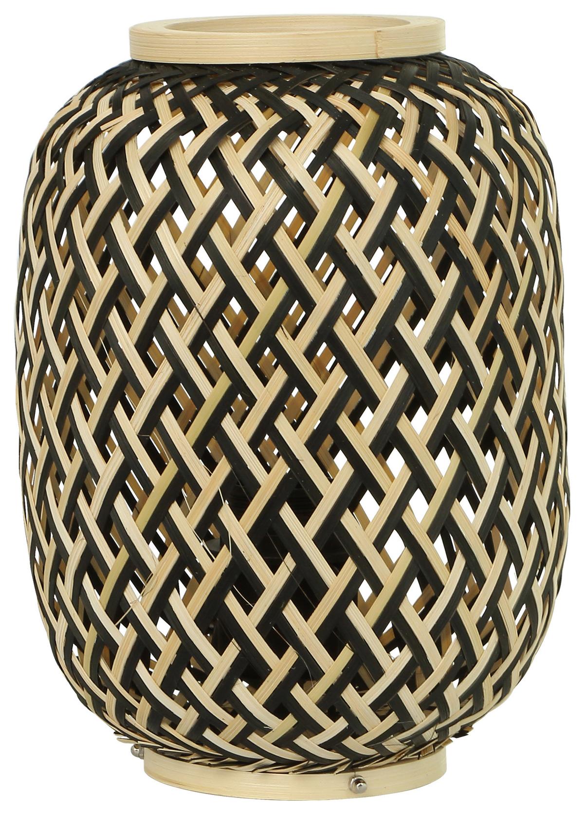 Namizna Svetilka Zuro, Bambus, 40 W - črna/naravne barve, Romantika, kovina/naravni materiali - Modern Living