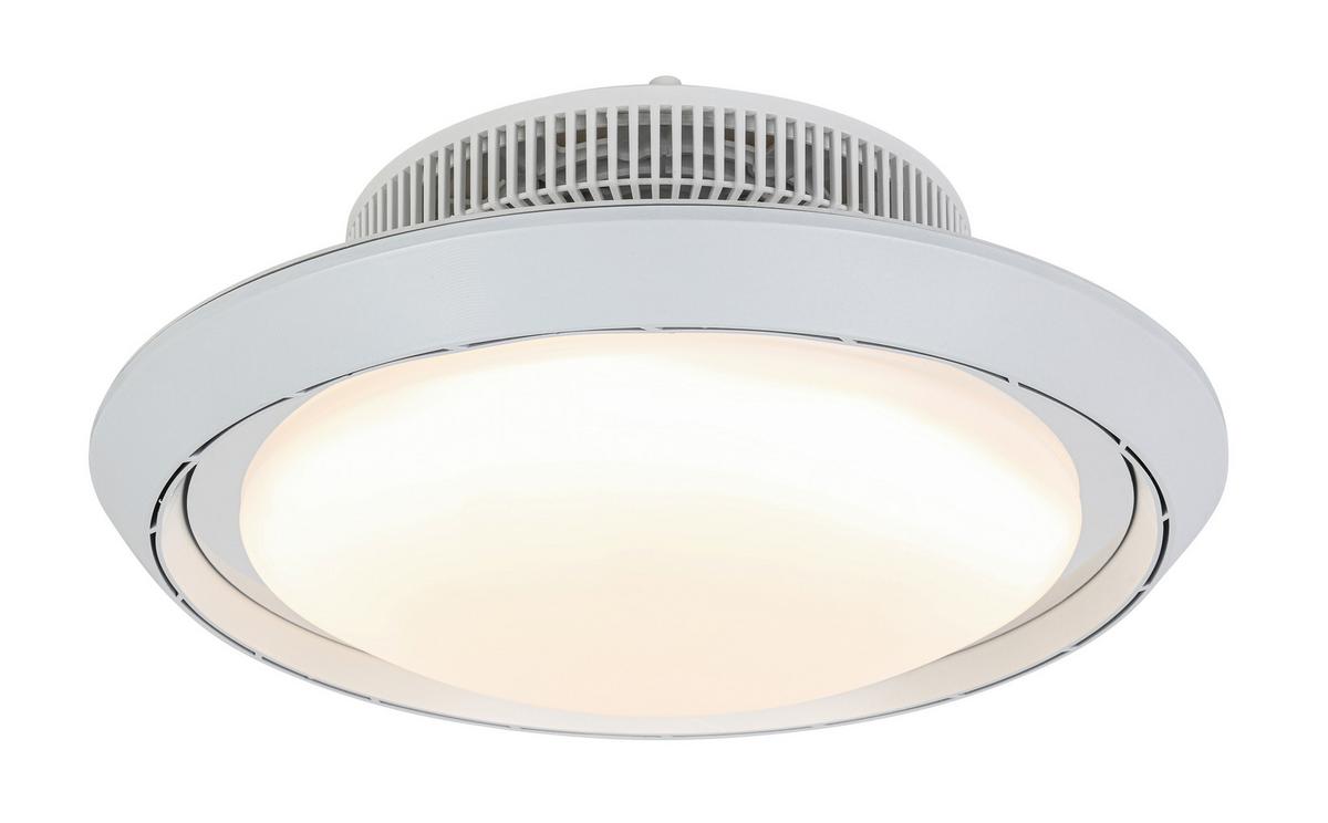 Ventilator de plafon Kurto - alb/culoare crom, Modern, plastic (42/18cm) - Mömax