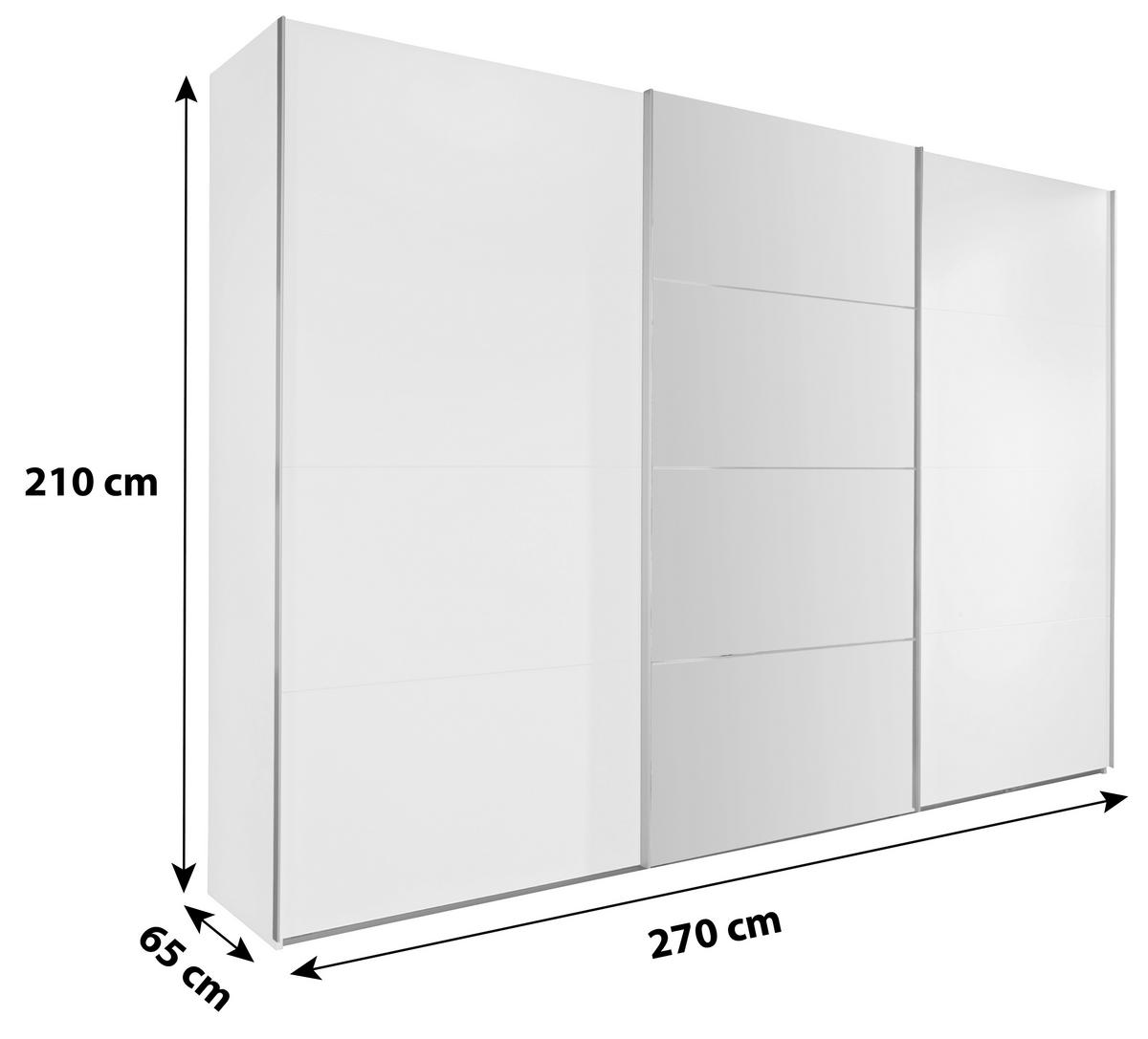 Omara Z Drsnimi Vrati Ernie, Barva Hrasta, Z Ogledalom - barve hrasta/barve aluminija, Basics, kovina/leseni material (270/210/65cm) - MID.YOU