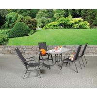 Gartensessel Acamp Metall/Textil - Anthrazit/Schwarz, Basics, Textil/Metall (68/116/61cm) - Acamp