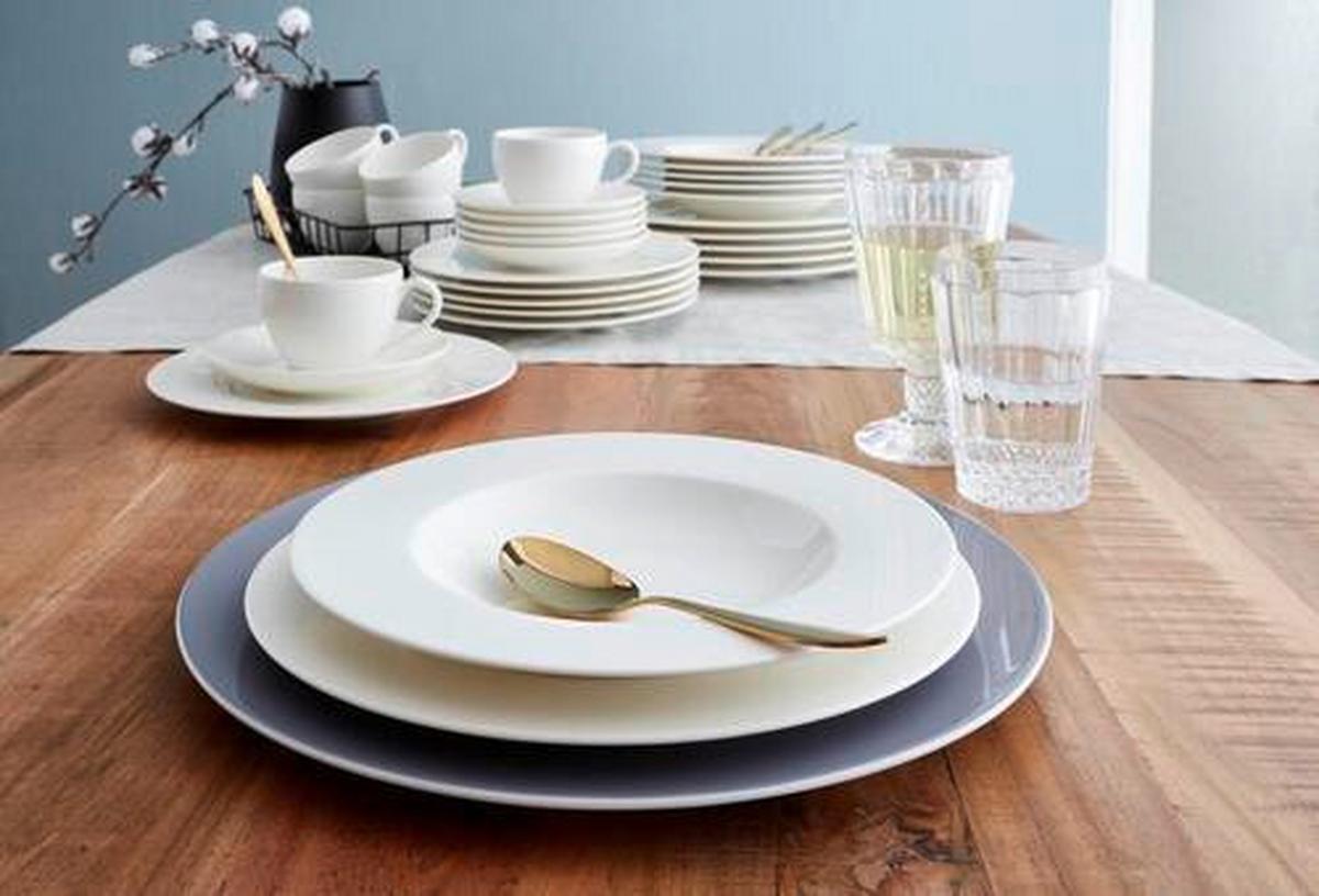 SERWIS OBIADOWO-ŚNIADANIOWY ROVANIEMI VILLEROY & BOCH - biały, Basics, ceramika (39,4/39,4/33,8cm) - Villeroy & Boch