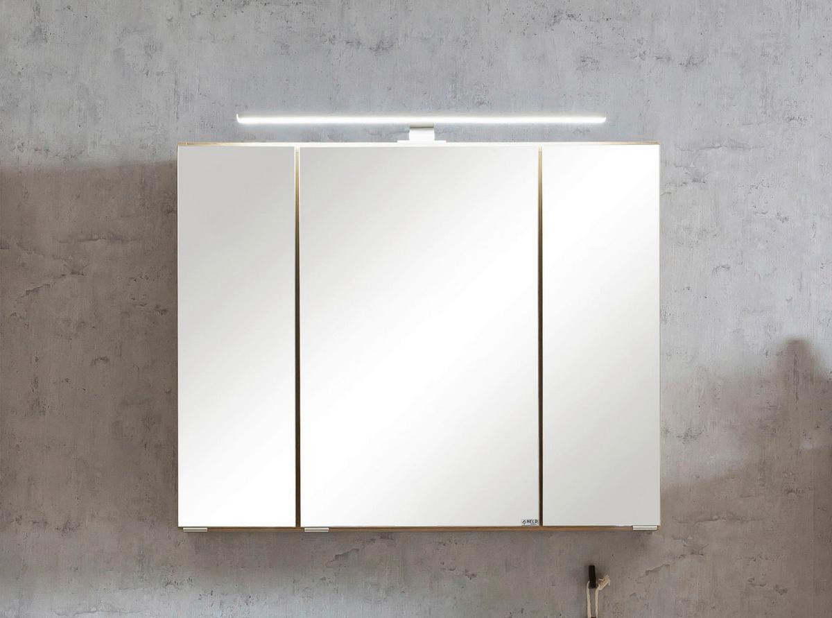 Spiegelschrank Varese ca. 80x64 cm Wotaneiche Dekor - MODERN, Glas/Holzwerkstoff (80/64/20cm) - Held