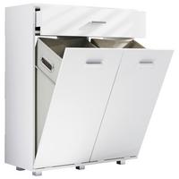 Midischrank Zalo M ca. 79x101x35 cm Weiß - Silberfarben/Weiß, MODERN, Holzwerkstoff/Kunststoff (79/101/35cm) - MID.YOU