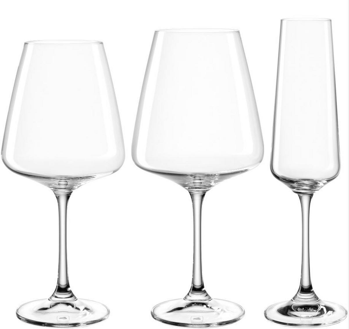 KOMPLET SZKŁA STOŁOWEGO 066313 - przejrzysty, Design, szkło - Leonardo