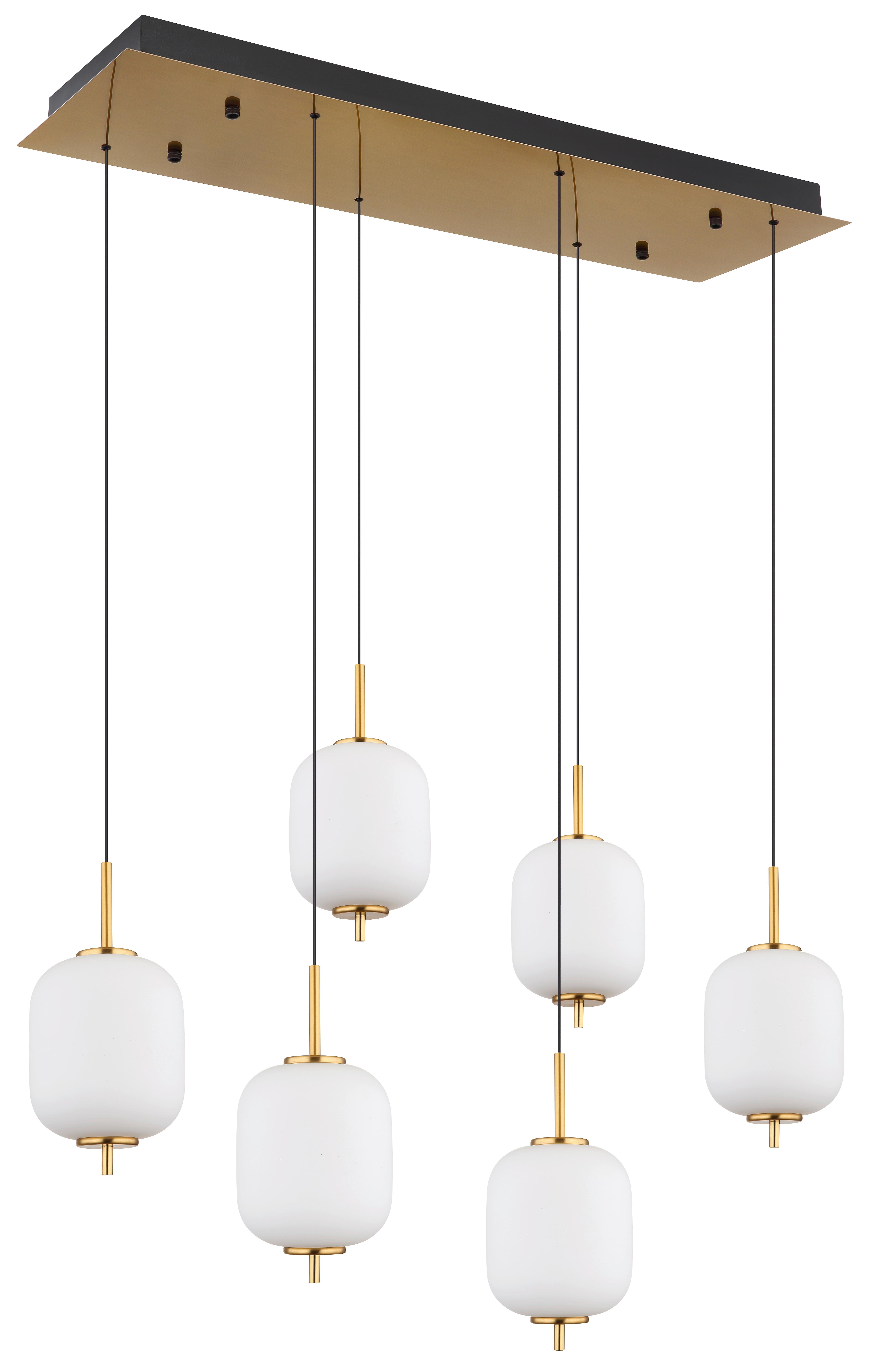 Viseča Led-svetilka 15217-6 Ewald - črna/opal, Konvencionalno, kovina/umetna masa (80,5/29,5/220cm)