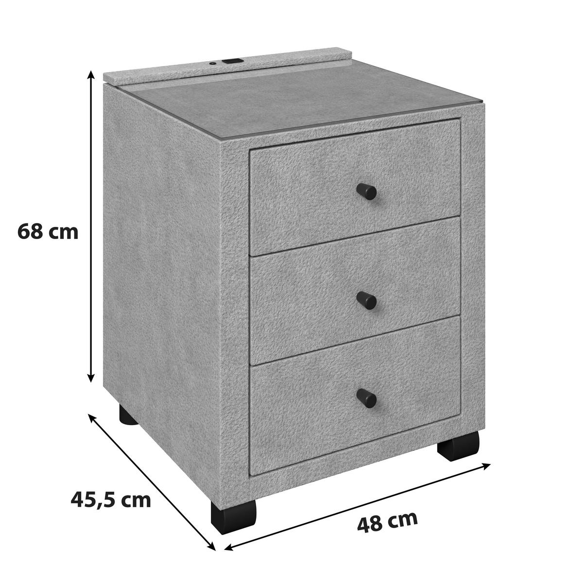 Nočna Omarica Elysia, Naravna Barva - naravne barve, Trend, kovina/umetna masa (48/68/45,5cm) - Premium Living