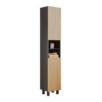 Hochschrank In Schwarz/eichefarben - Eichefarben/Schwarz, Lifestyle, Glas/Holzwerkstoff (35/195/32cm) - Mömax