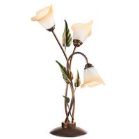 Tischleuchte Miranda Bronze/Olivgrün max. 6 Watt - Bronzefarben/Olivgrün, Natur, Glas/Metall (45/70cm)