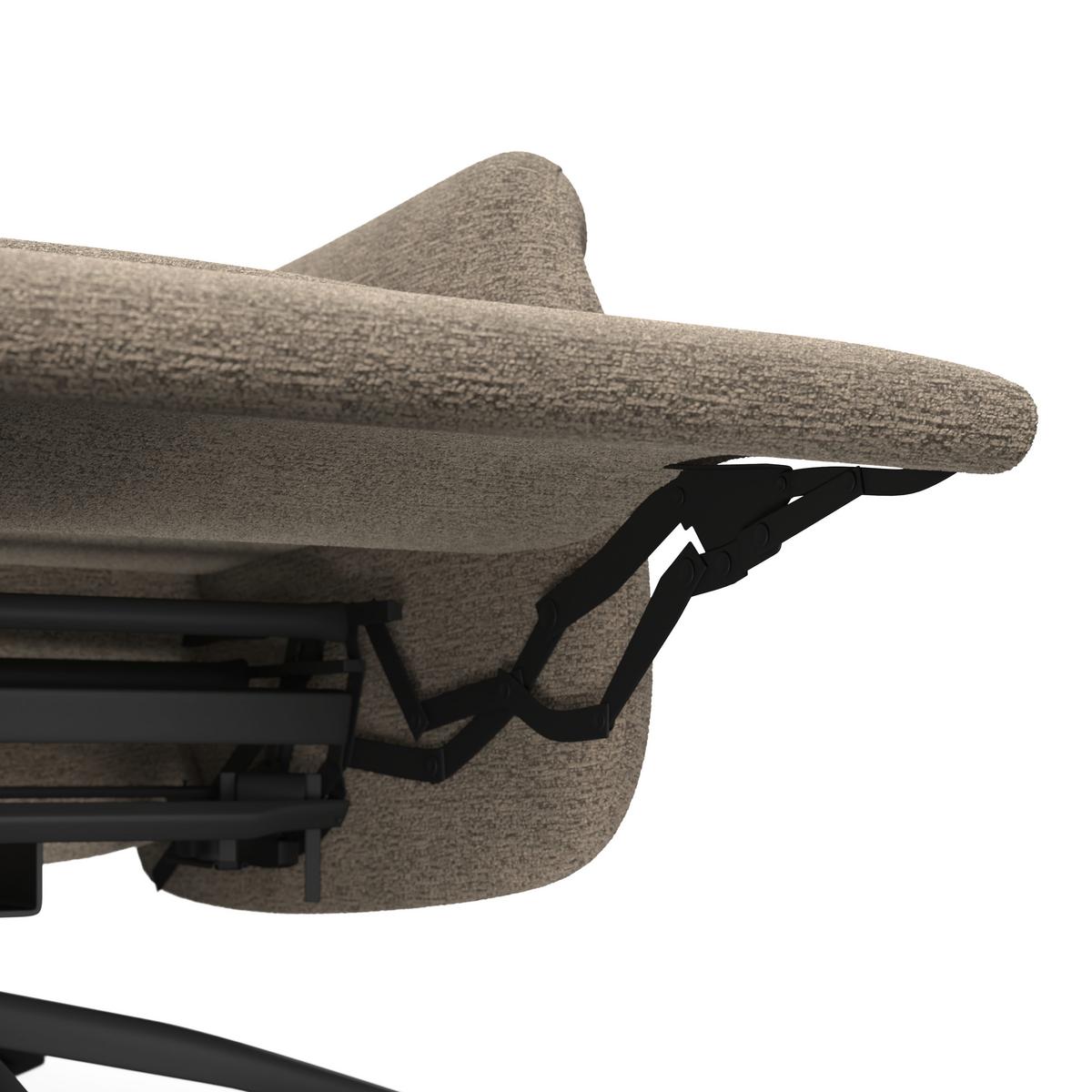 Elektrischer Relaxsessel Alice mir Liege- und Relaxfunktion - Schwarz/Braun, MODERN, Holz/Textil (76/110/90cm) - Bessagi Home