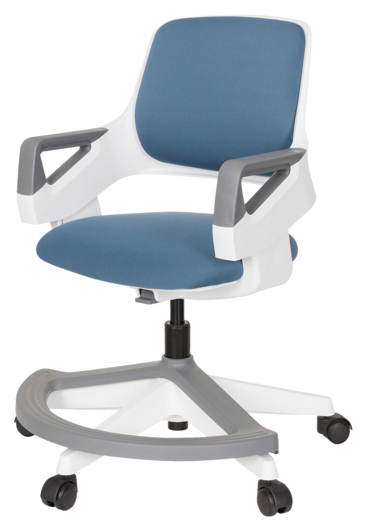 Jungeddrehstuhl Kid Flex ca. 53x80-93x60 cm Blau - Blau/Weiß, Basics, Kunststoff (53/80-93/60cm) - MID.YOU