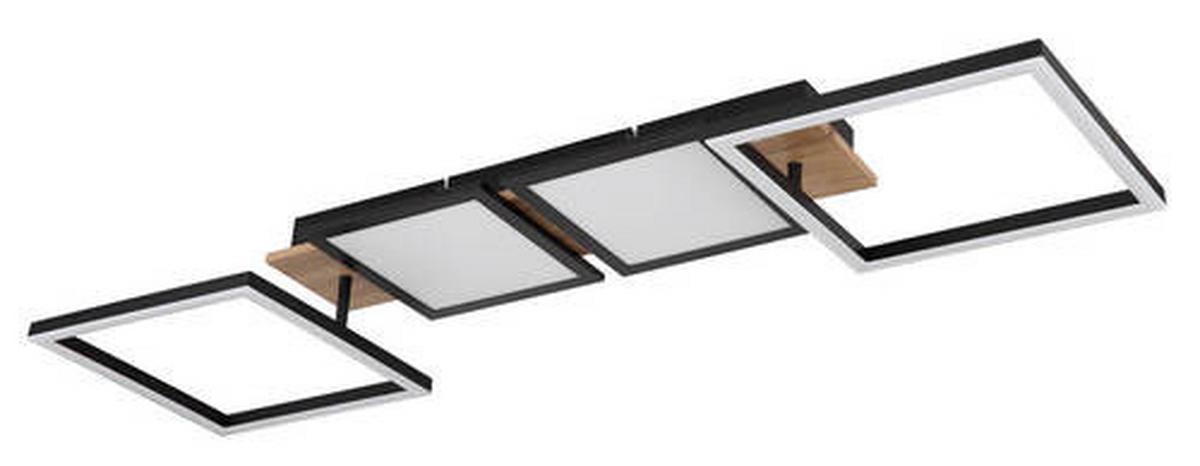 LED-Deckenleuchte Bossy max. 36 Watt - Dunkelbraun/Opal, Design, Holzwerkstoff/Kunststoff (100/27/11cm) - Globo